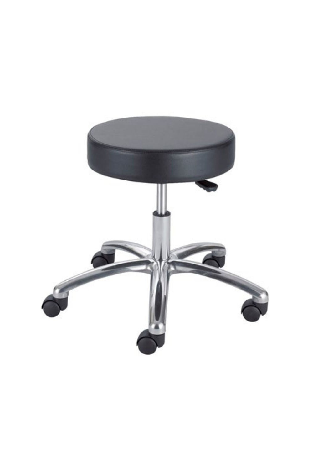 Safco 3431BL Black Pneumatic Adjustable Lab Stool - Ergonomic Seating for Laboratories, Clinics, and Workspaces