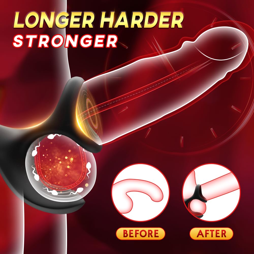 4-in1 Vibrating Cock Ring with Prostate Massager & Remote Control - Anal Plug, Taint Stimulator & Penis Ring for Couples - Enhance Intimacy & Pleasure in Bedroom Play