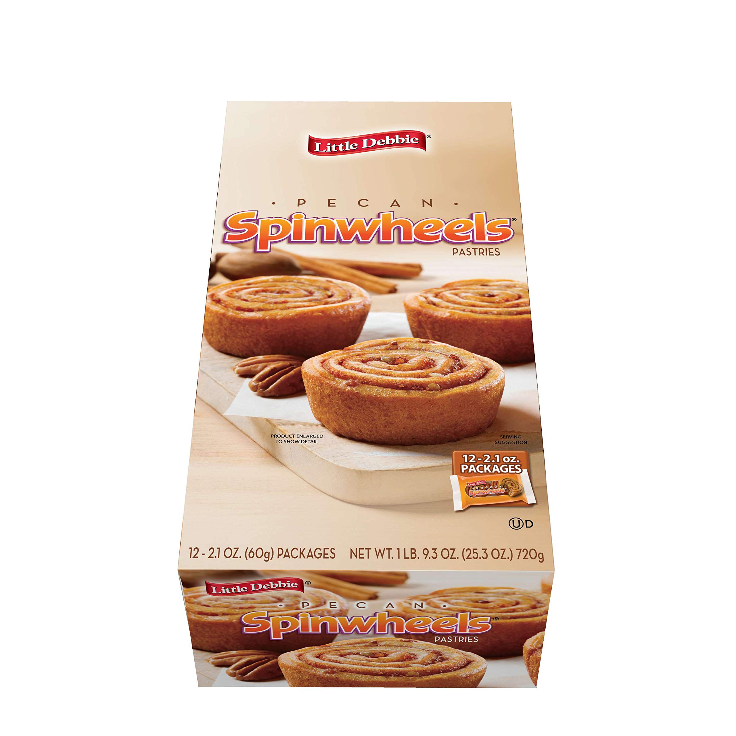 Little Debbie Large Double Decker Rounds - Individually Wrapped Pecan Spinwheels Brownies & Snacks | Perfect for Lunchboxes, Office Treats & Road Trips