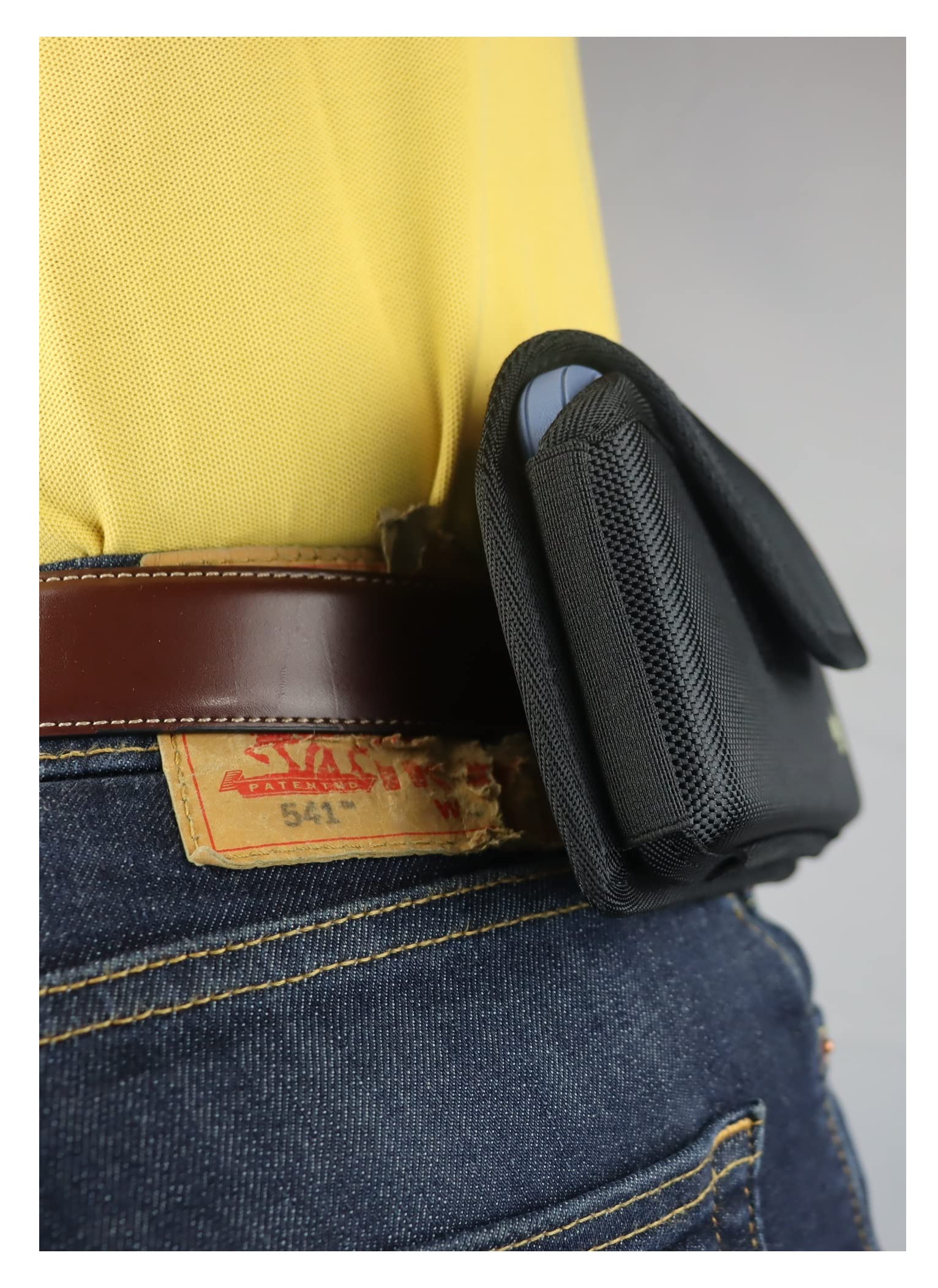 Nite Ize Hard Shell Cell Phone Holster Pouch for iPhone 14/13/12 Pro Max & Plus - Rugged Heavy Duty Belt Clip Holder - Compatible with Otterbox Defender/Commuter Case (Horizontal Carry) - Perfect for Outdoor Activities, Construction Work & Hands-Free Use