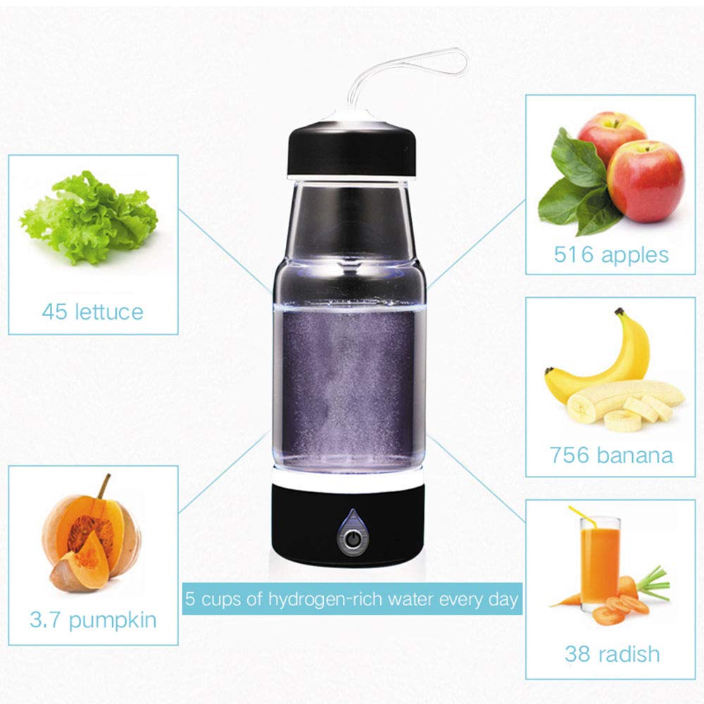 Hydrogen Water Bottle 420ml - Portable Hydrogen Water Generator & Ionizer with H2 & O2 Separation, High Purity Hydrogen Water for Health & Hydration - Perfect for Travel, Gym, and Daily Wellness