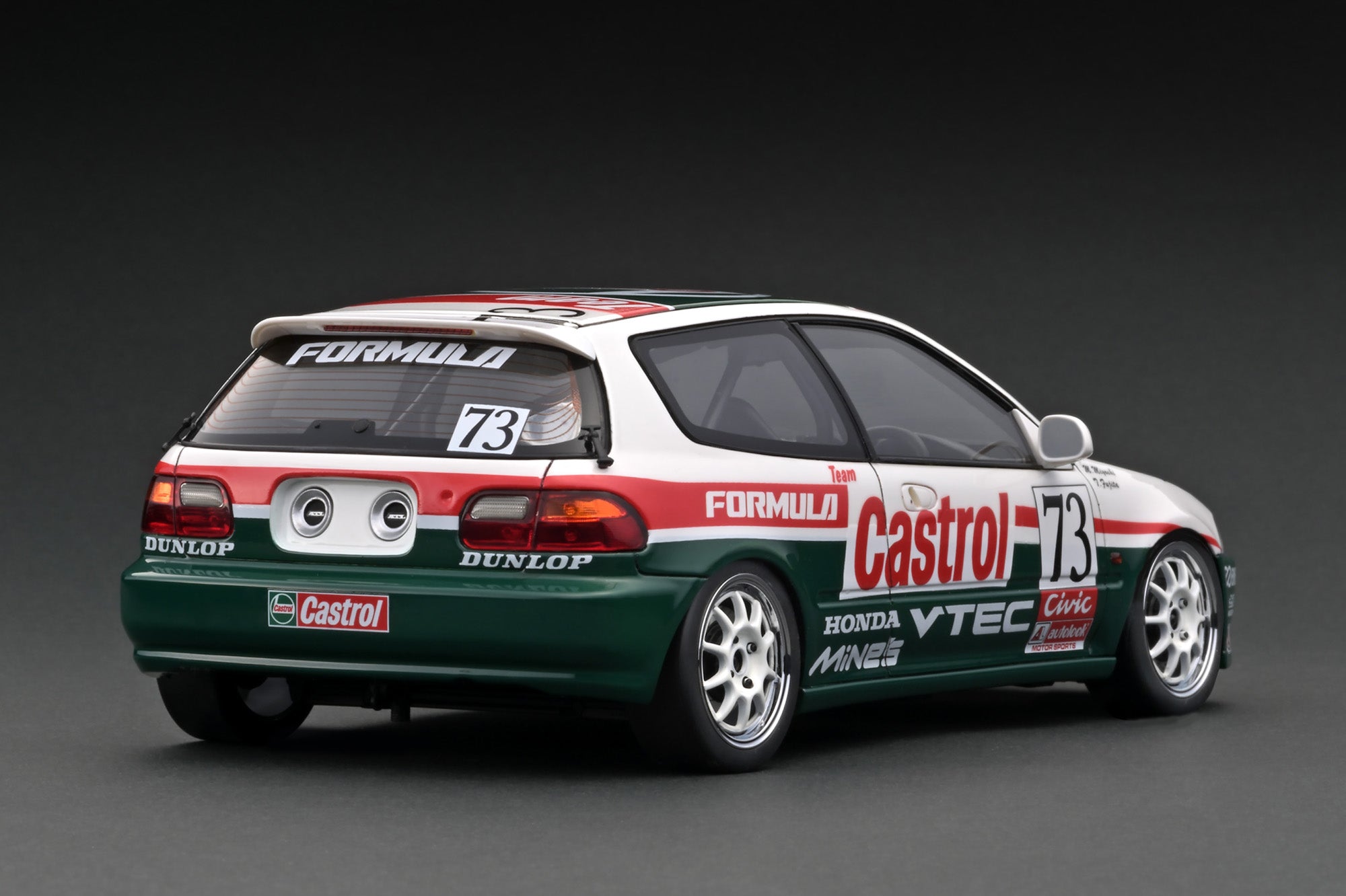 1:18 Scale Honda Civic EG6 #73 1994 N1 Racing Diecast Model Car - Collectible Toy for Car Enthusiasts & Perfect for Display, Gifts, Racing Collections