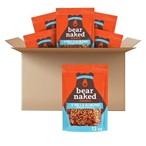Bear Naked Granola Cereal - Vegan & Gluten-Free Breakfast Snacks, V'Nilla Almond Flavor (6 Pack) | Healthy On-The-Go Meal, Office Snack & Camping Food