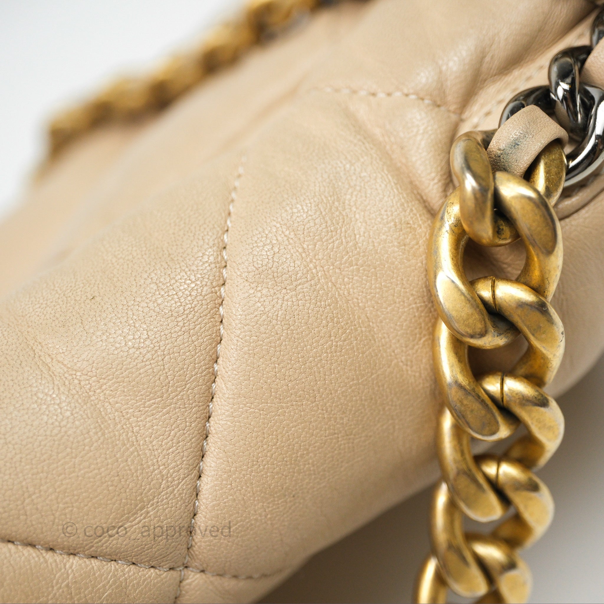 Chanel 19 Small Beige Mixed Hardware Flap Bag - Luxury Designer Handbag for Women | Perfect for Everyday Use, Work & Special Occasions