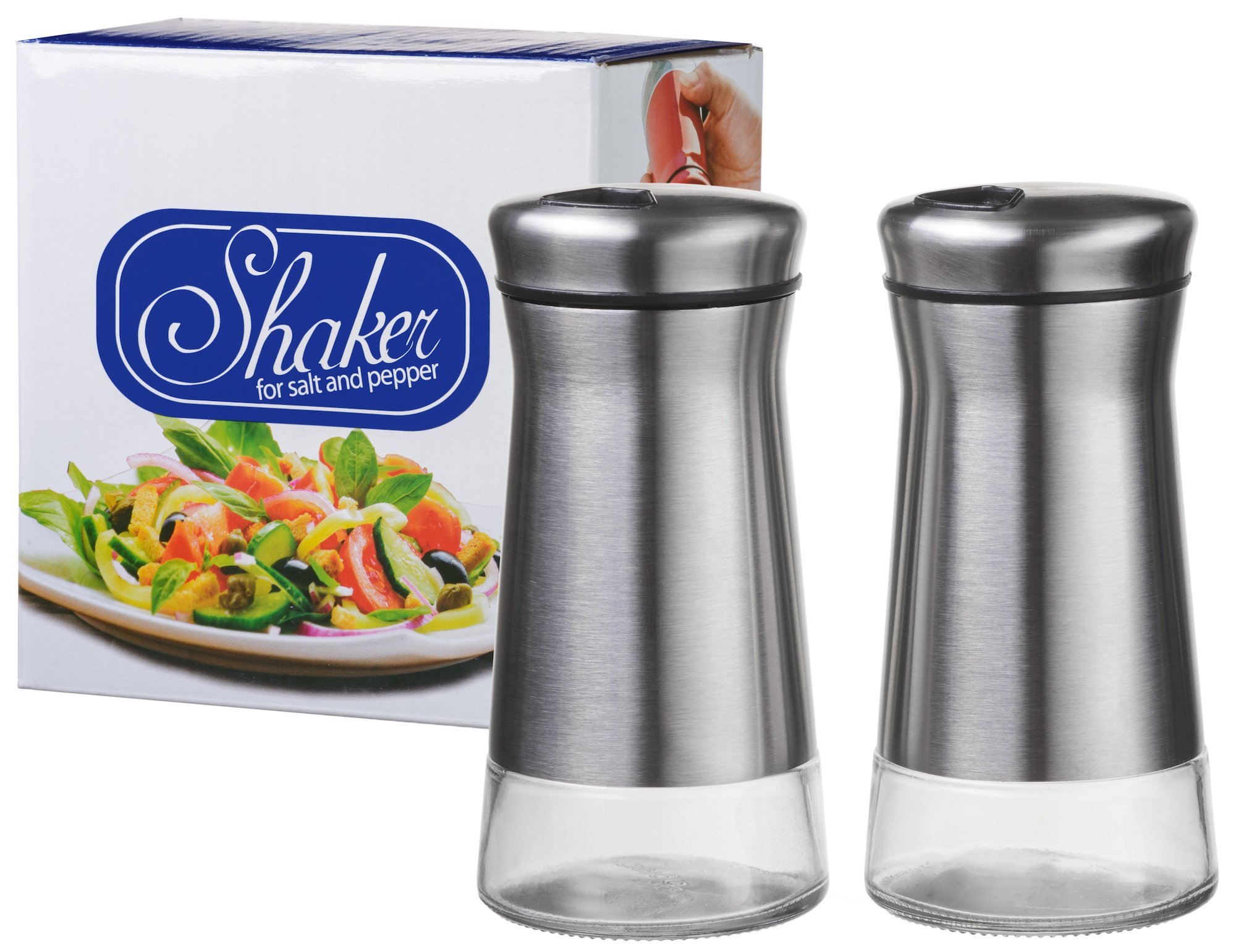 Premium Stainless Steel Salt and Pepper Shakers Set with Adjustable Dispensing Holes - Ideal for Kitchen, Dining Table & Outdoor Picnics