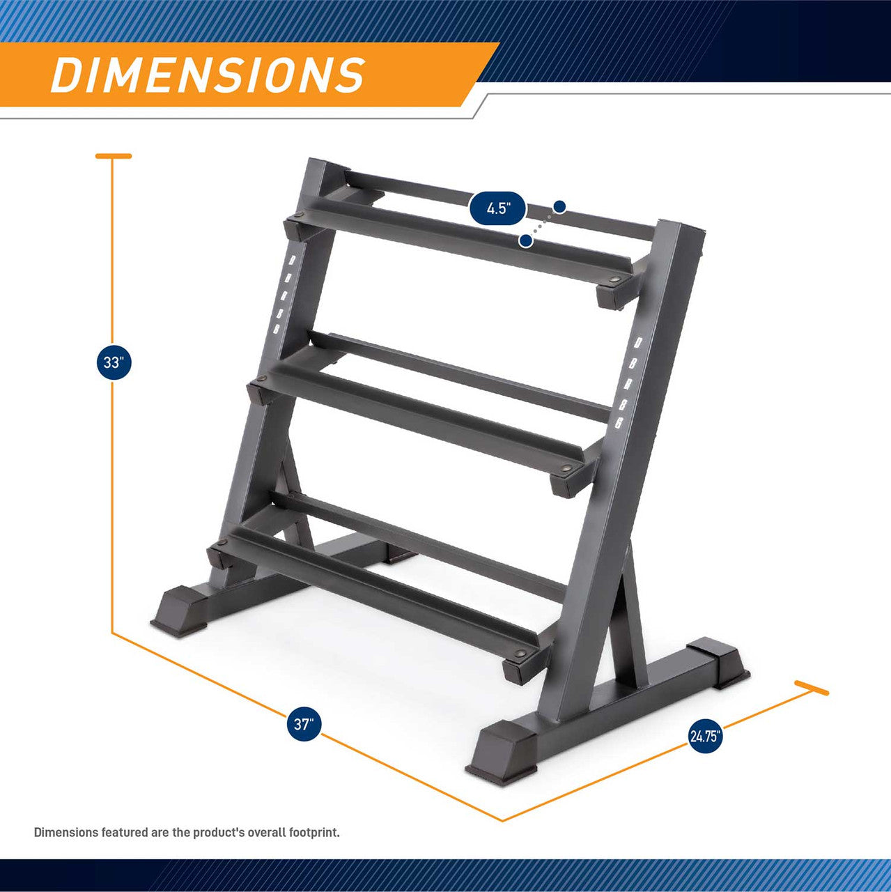 Marcy 3-Tier Dumbbell Weight Rack DBR 86 - Heavy Duty Dumbbell Storage Organizer for Home Gym, Garage, and Fitness Studio
