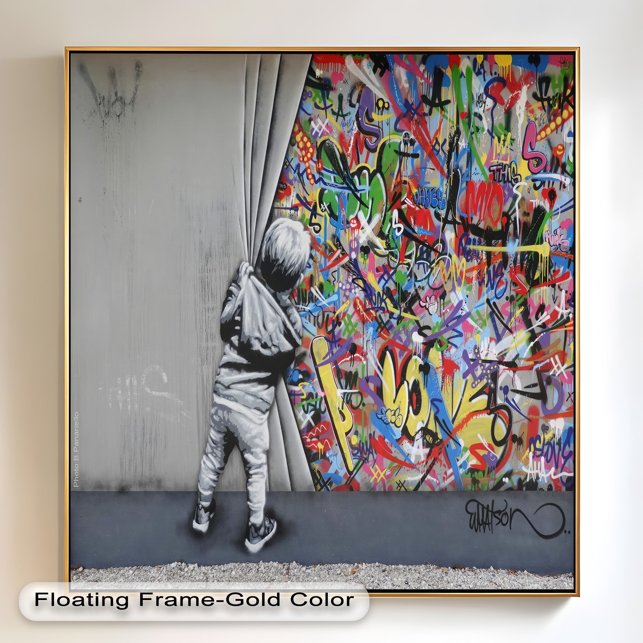 Banksy Inspired Graffiti Oil Painting - Modern Street Art Canvas for Home & Office Decor | Urban Wall Art for Living Room, Bedroom or Studio