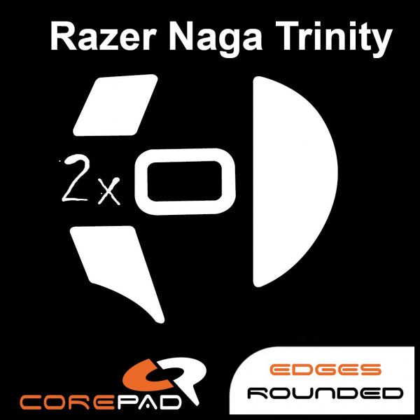 Corepad Skatez Mouse Feet for Razer Naga Trinity - Ultra Smooth Gliding Replacement Feet for Gaming Mice - Perfect for FPS, MOBA and MMO Gaming