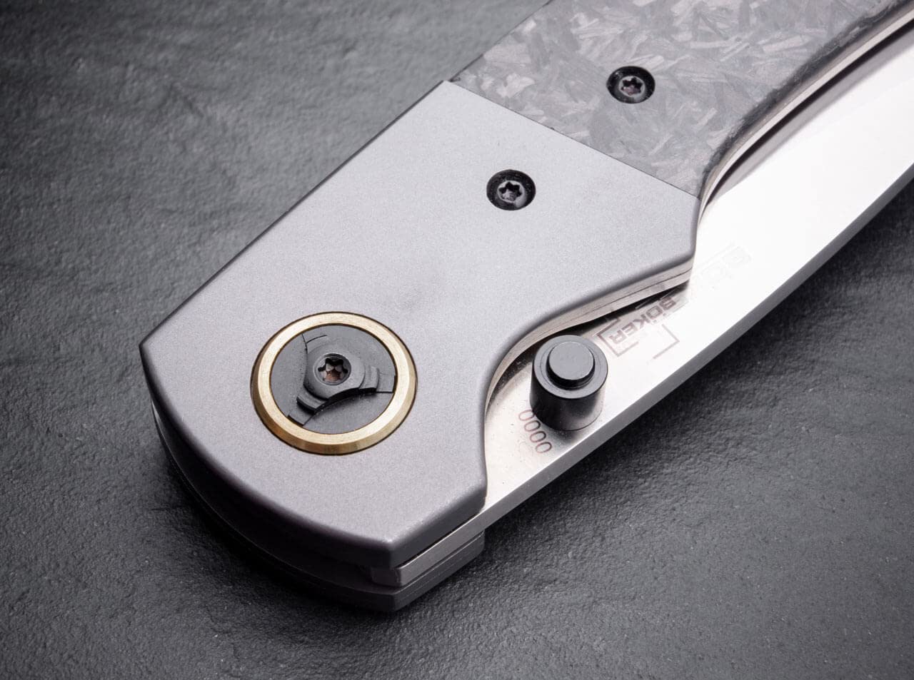 BÖKER PLUS Gulu Pro Folding Pocket Knife - Marble Carbon Fiber & Titanium Handle, D2 Steel Blade, Liner Lock Mechanism | Designed by Steve Kelly | EDC, Outdoor Survival, Camping & Everyday Carry Knife