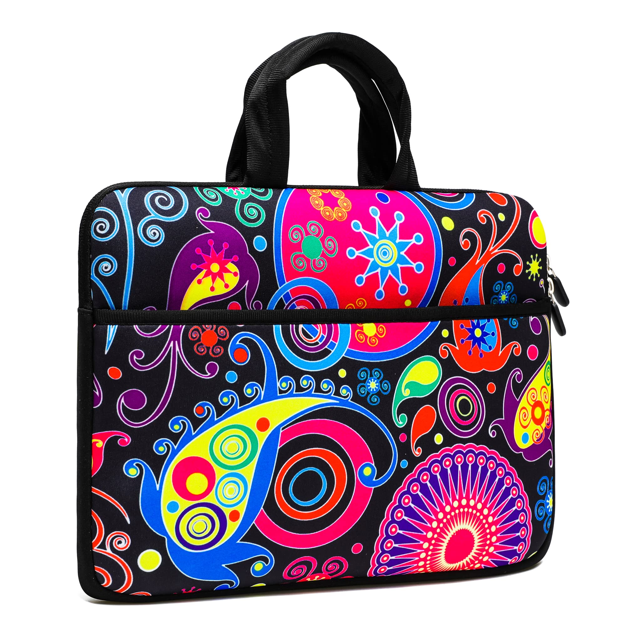 13-13.3 Inch Laptop Sleeve with Handle & Accessory Pocket - Protective Carrying Bag for MacBook Air/Pro, iPad Pro, HP, Dell, Lenovo Notebooks & Tablets (Art Design) - Perfect for Work, Travel & School
