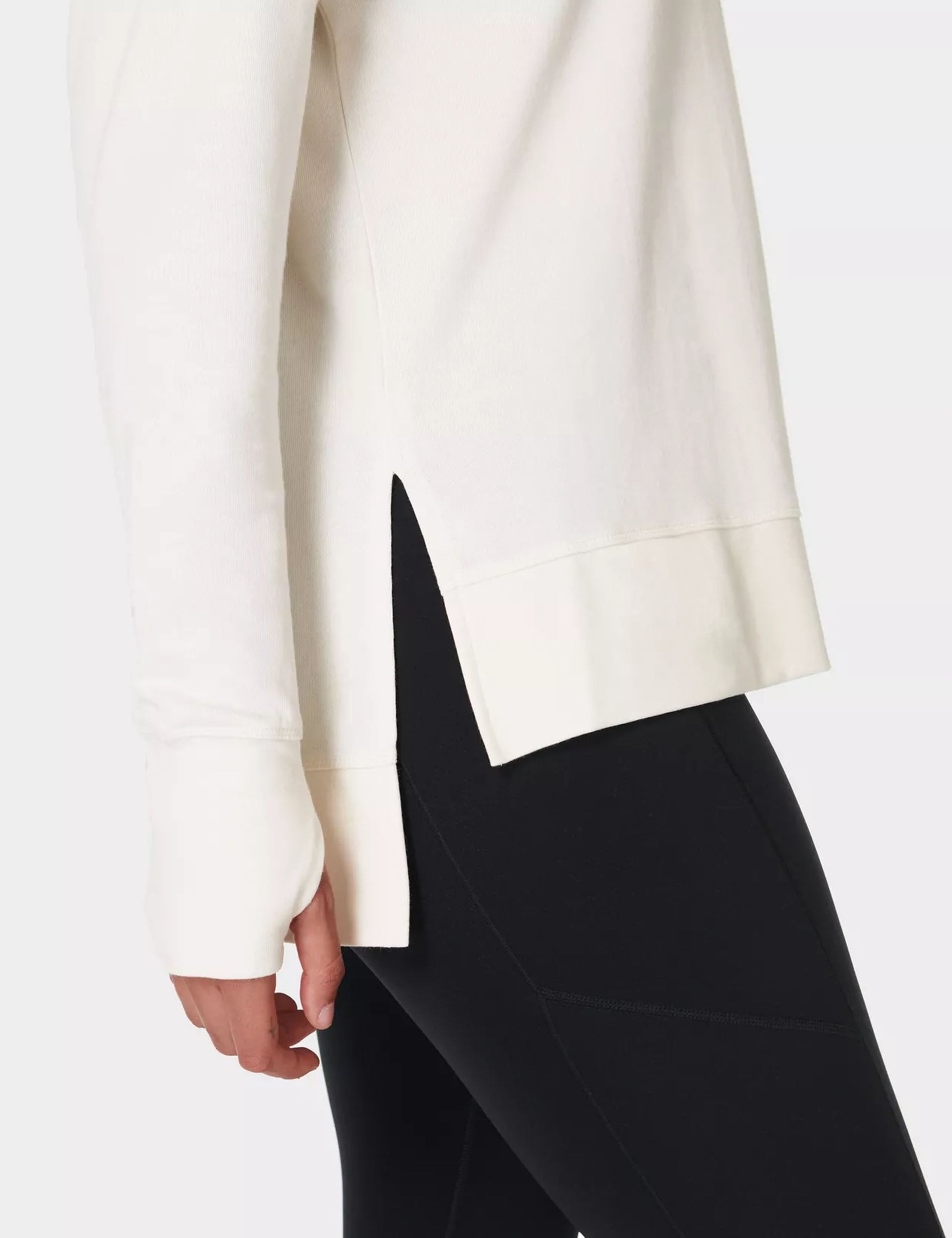 After Class Longline Sweatshirt for Women - Soft & Cozy Oversized Pullover Hoodie - Lily White - Perfect for Casual Wear, Lounge & Street Style