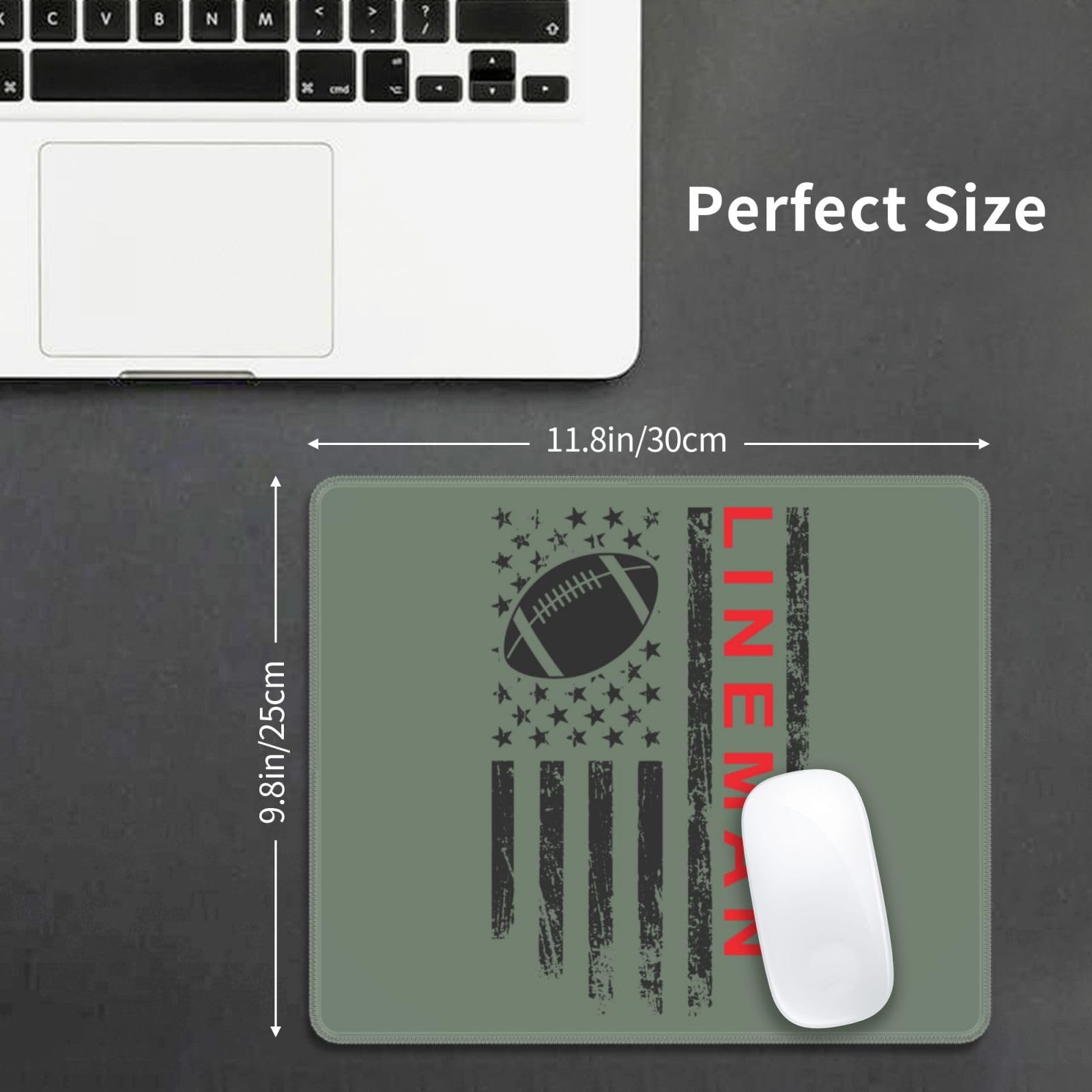 SIYTUAU Waterproof Non-Slip Rubber Mouse Pad - 10x12 Inch Gaming & Office Mousepad for Laptop - Perfect for Football Lineman Fans & PC Gamers - Great for Home, Office, and Esports Tournaments
