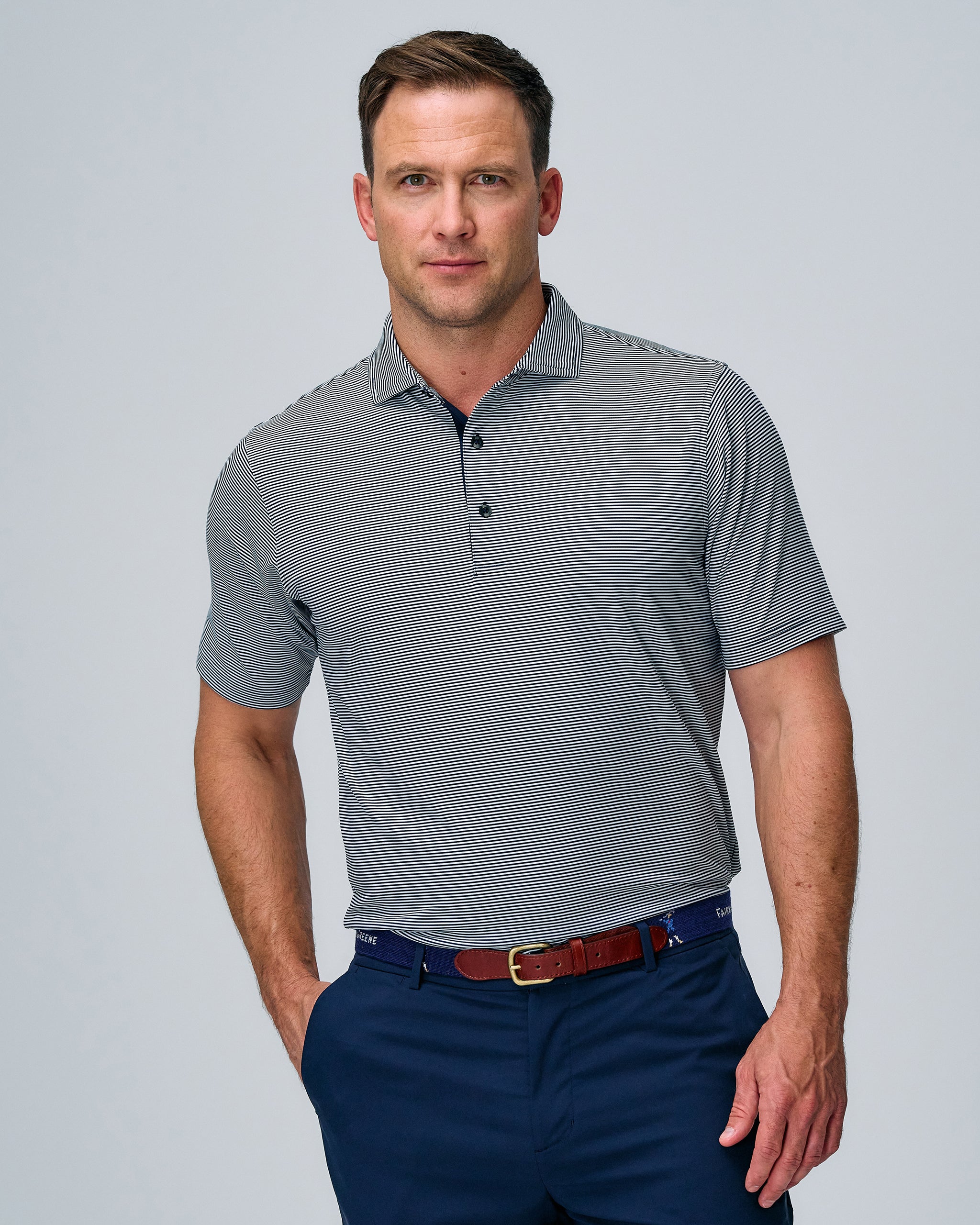 Bryant Stripe Polo Shirt for Men - Classic Cotton Casual Wear for Office, Golf & Outdoor Activities
