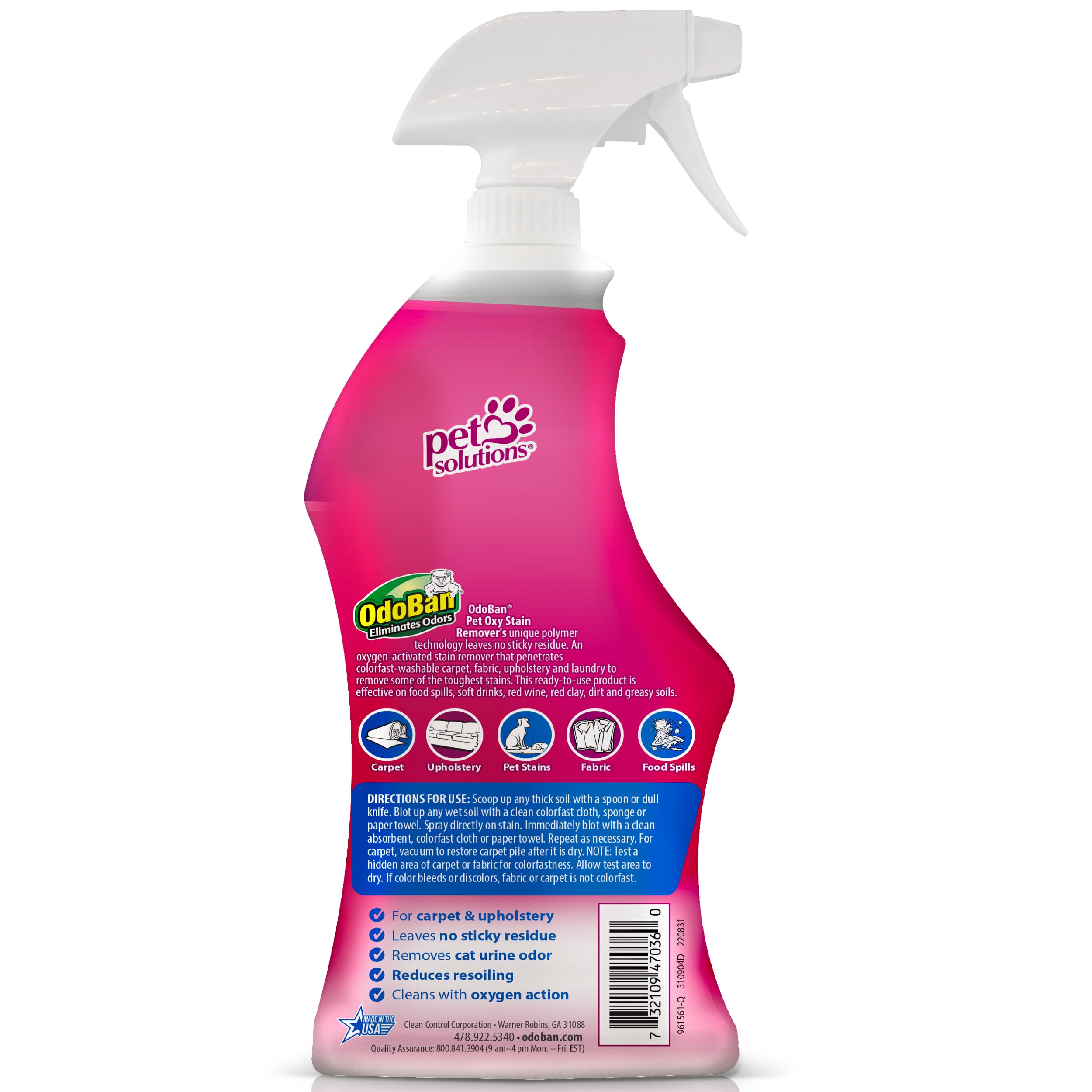 OdoBan Pet Solutions Oxy Stain Remover Spray (32 oz, 2-Pack) & Dog Waste Pickup Bags (240 Count) – Odor Eliminator & Cleanup for Pets – Perfect for Home, Yard & Travel Use