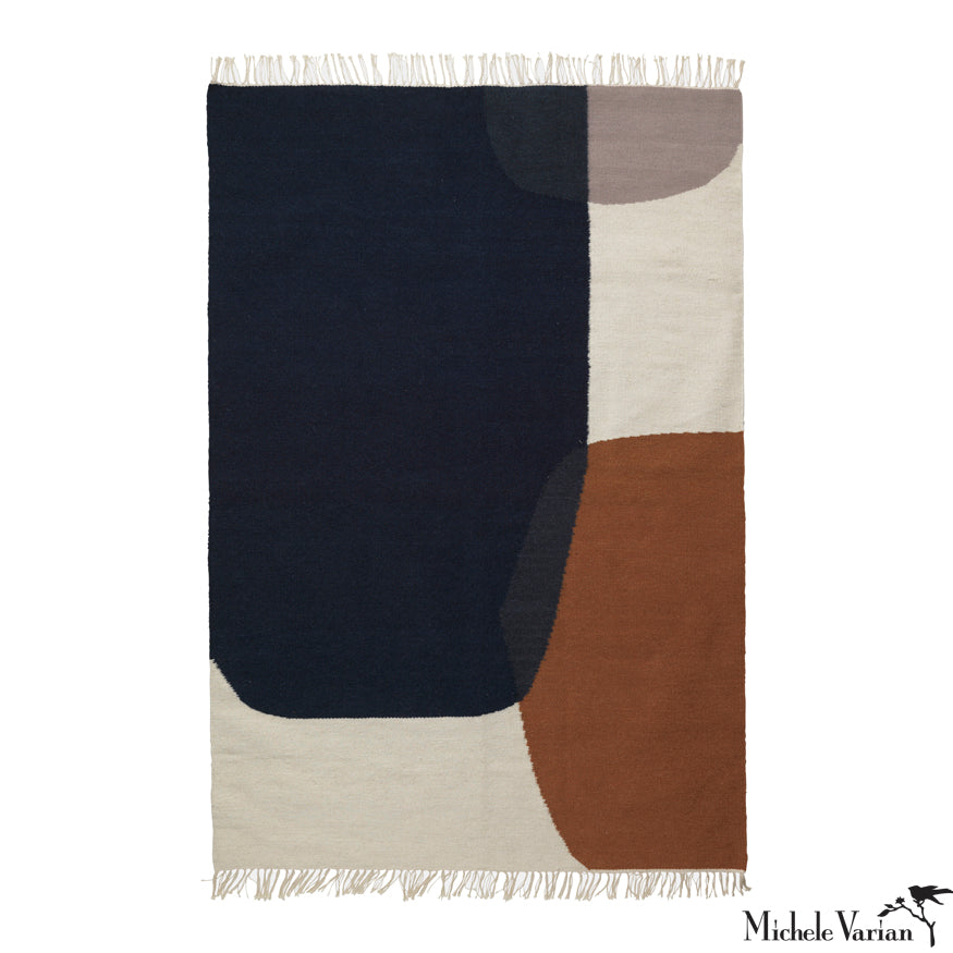 Modern Abstract Shapes Merge Rug - Non-Slip Soft Area Rug for Living Room, Bedroom, Office - Boho Chic Home Decor for Cozy Spaces