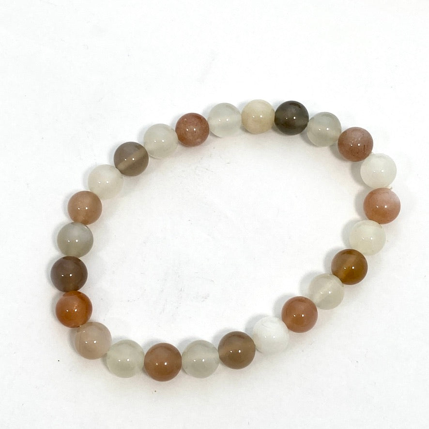 Moonstone Mixed Color Bracelet for Women - Healing Crystal Jewelry for Meditation, Yoga & Spiritual Balance | Boho Chic Accessory