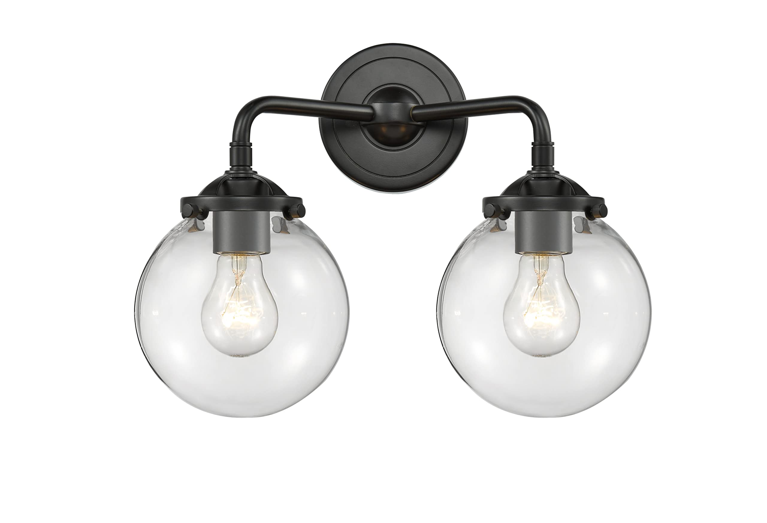 Innovations 284-2W-OB-G202-6 2-Light Wall Sconce in Oil Rubbed Bronze Finish - Perfect for Bedroom, Hallway, and Entryway Lighting Decor