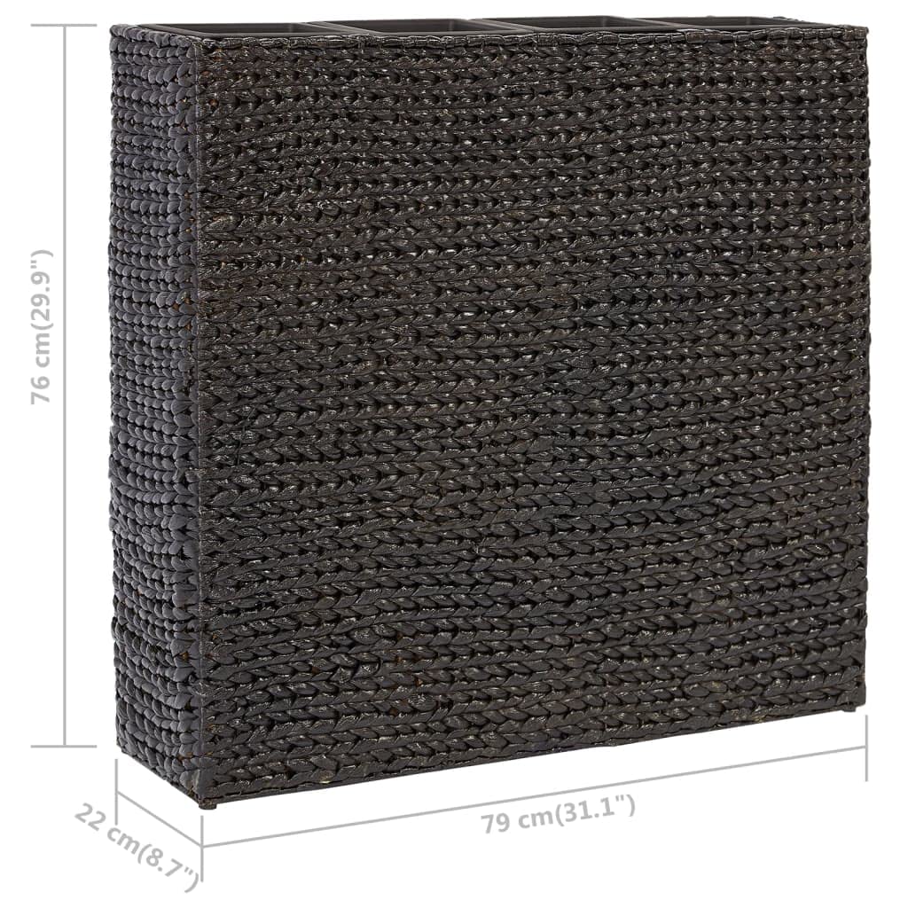 vidaXL Elevated Garden Bed with Black Water Hyacinth Planter & 4 Removable Pots - Durable Outdoor Planting Solution for Vegetables, Herbs, and Flowers - Perfect for Patio, Balcony, and Backyard Gardening