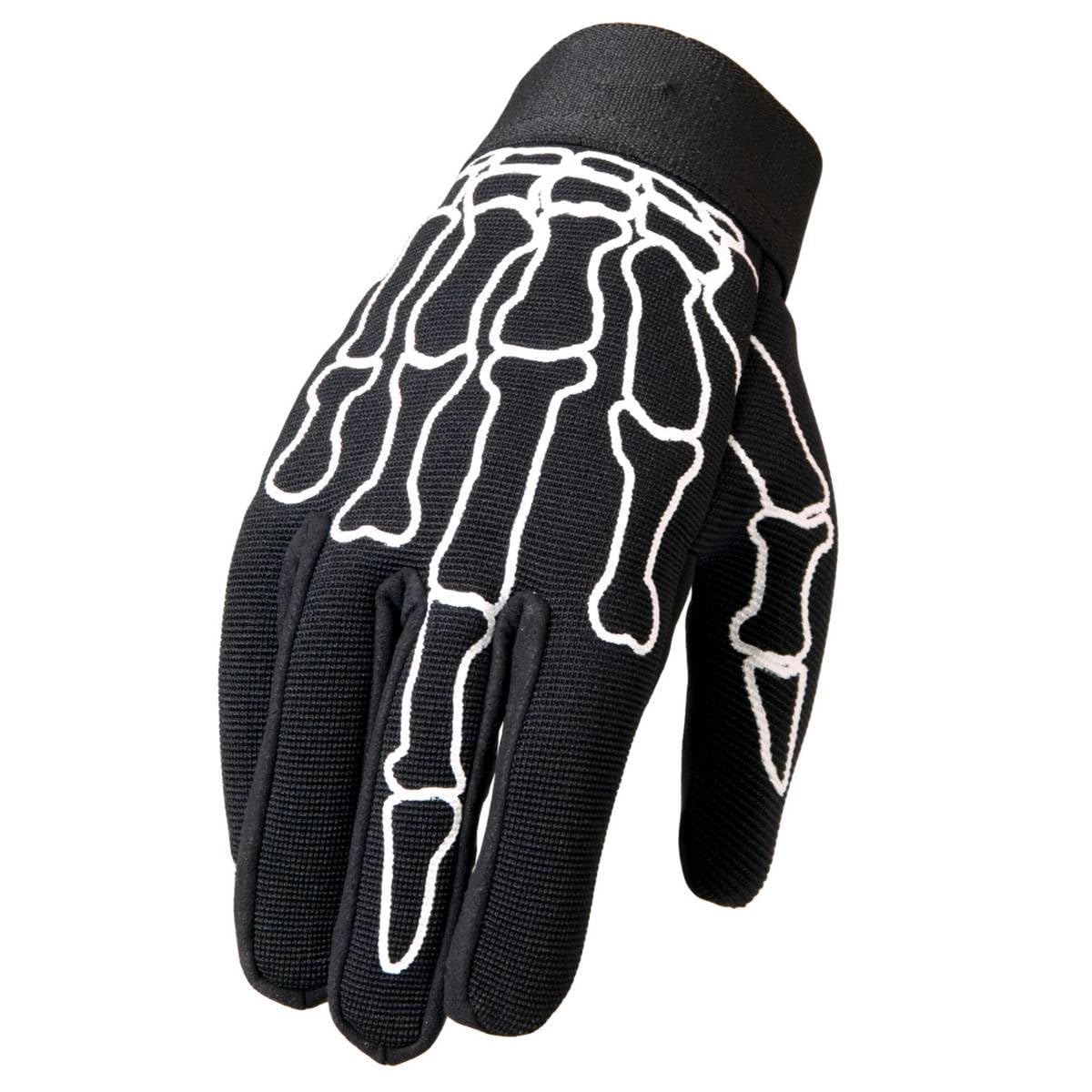 Hot Leathers Skeleton Finger Mechanic Gloves - Durable Work Gloves for Motorcycle Riding, Construction & DIY Projects - Breathable & Protective Handwear for Men & Women