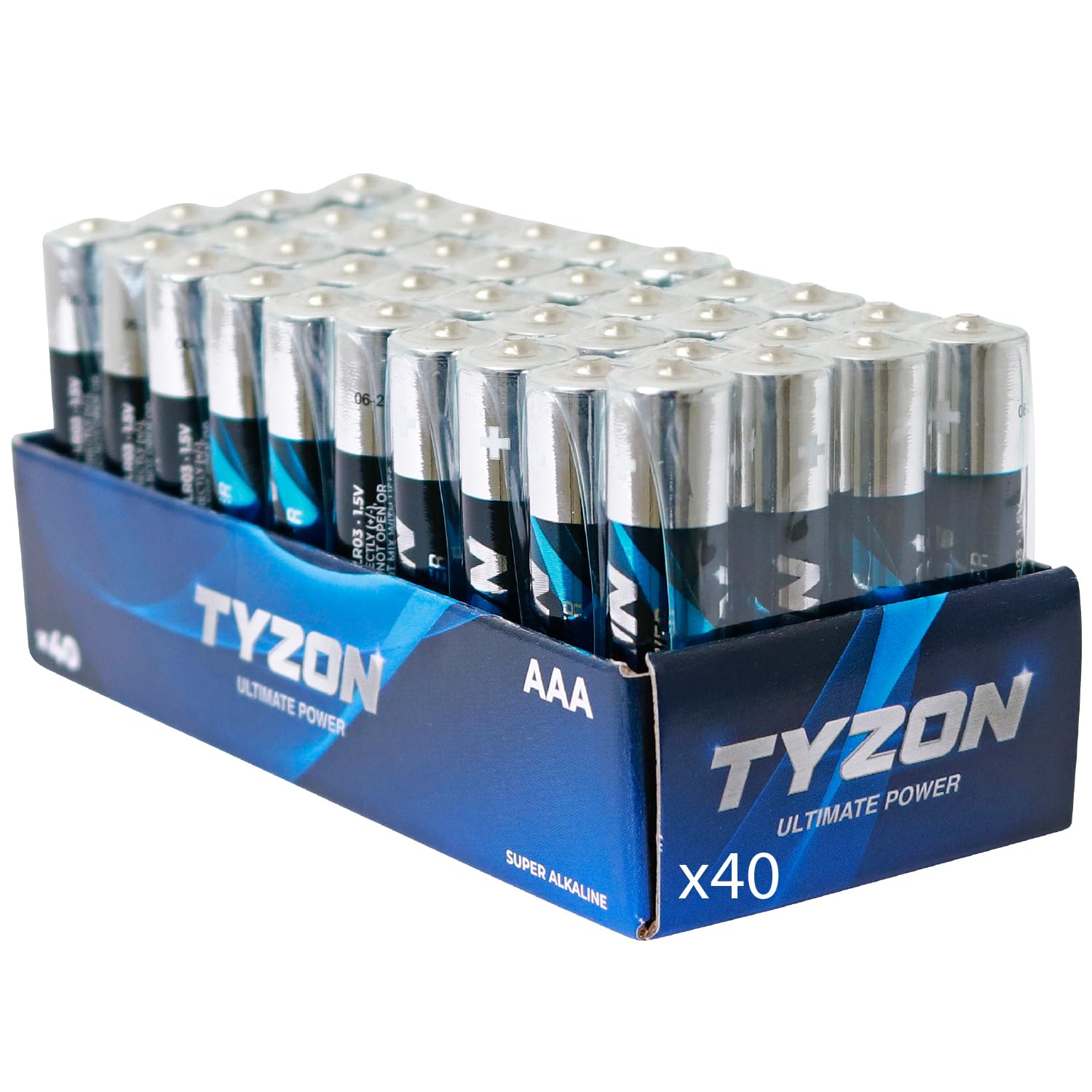 Tyzon® AAA Alkaline Batteries 1.5V - 40 Pack Long-Lasting High-Performance Batteries for Toys, Remotes, Flashlights & Electronic Devices | Perfect for Home, Office & Emergency Use
