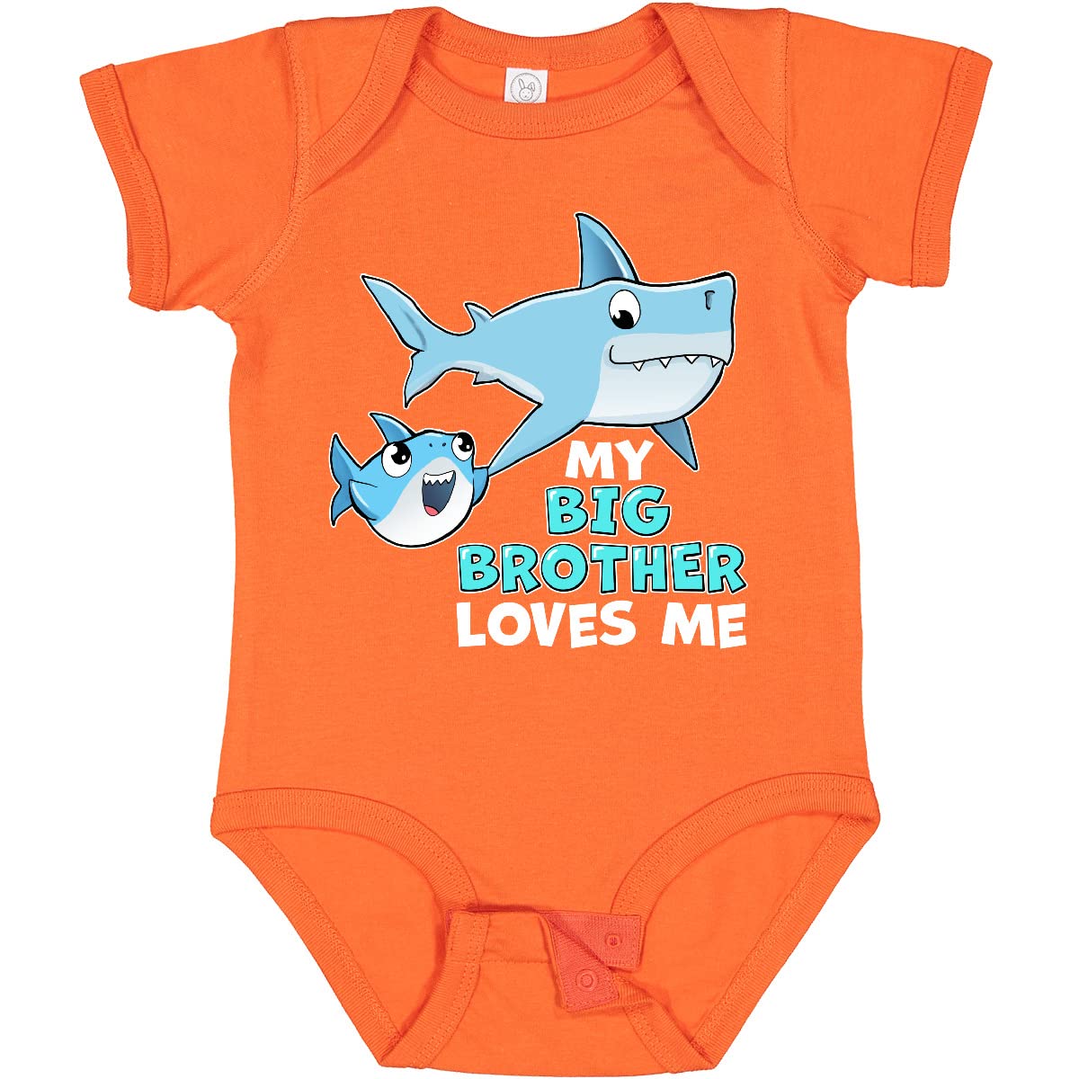 Inktastic My Big Brother Loves Me Cute Sharks Baby Bodysuit - Soft Cotton Infant Onesie for Newborns & Toddlers - Perfect for Sibling Photos, Family Outings & Baby Showers