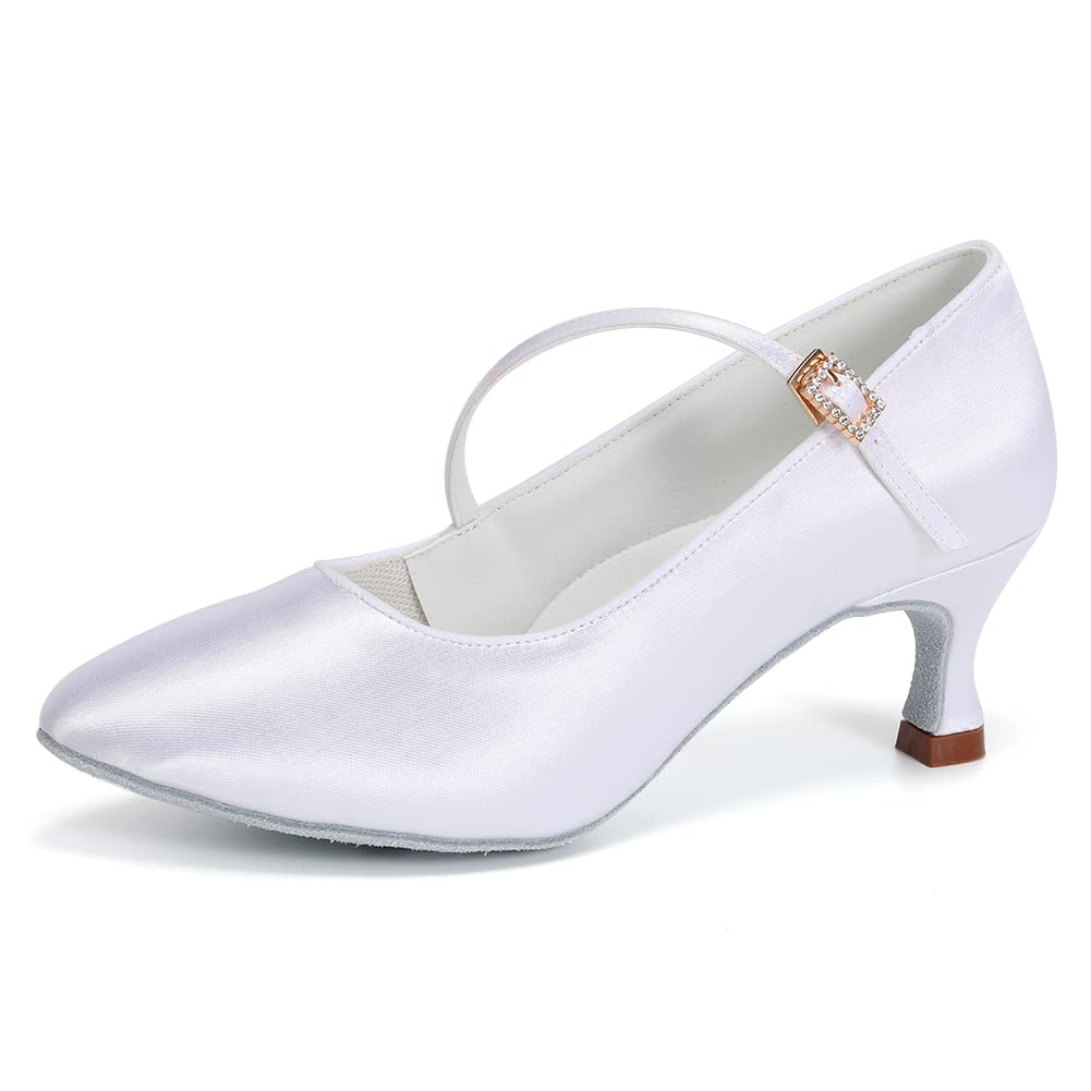 HIPPOSEUS Women's Closed Toe Ballroom Latin Dance Shoes with Suede Sole for Professional Performances & Social Dancing