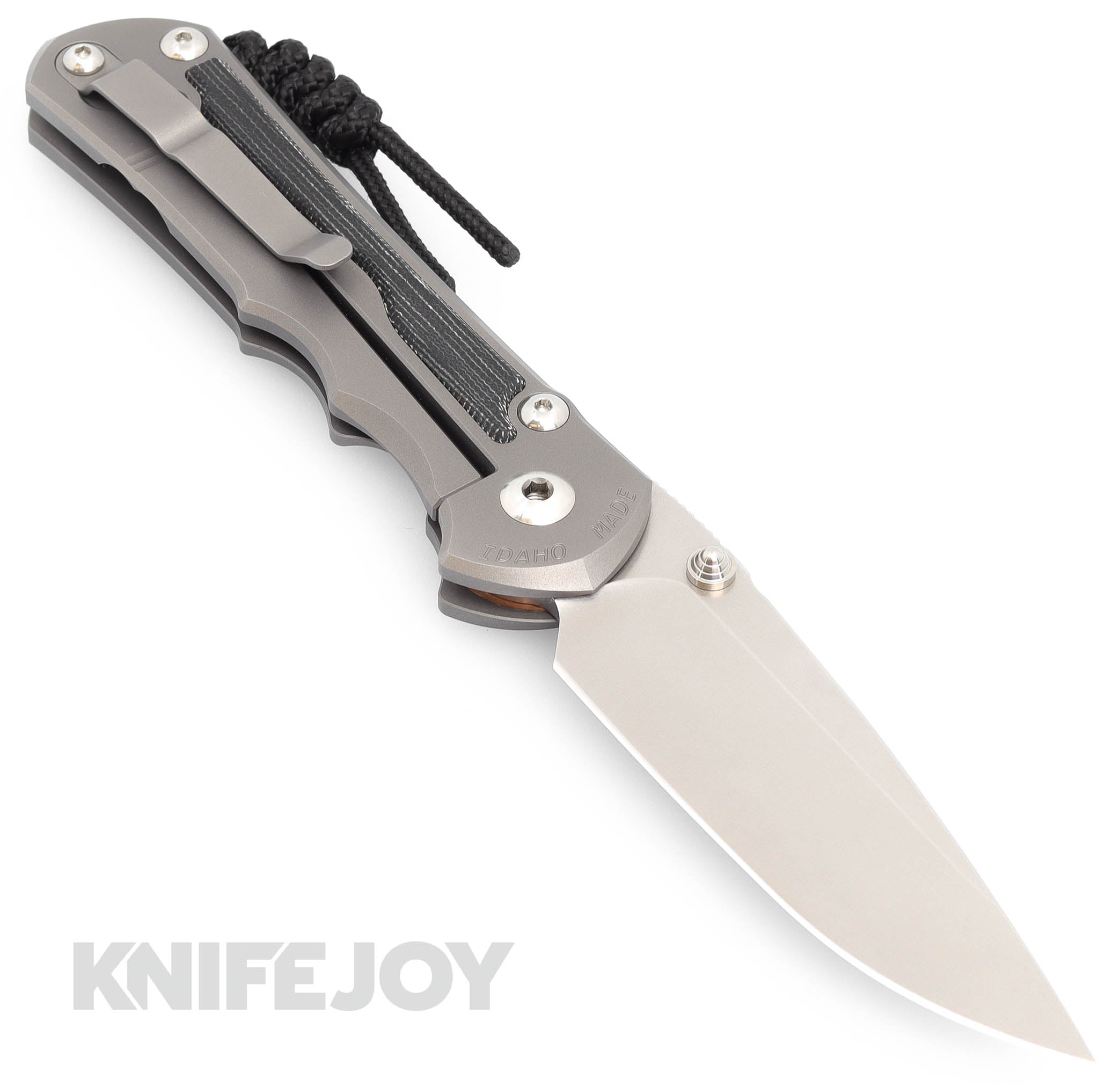 Chris Reeve Knives Large Inkosi Plain Drop Point Magnacut Blade with Black Canvas Micarta Inlay & Glass Blasted Titanium Handles - Premium EDC Folding Knife for Outdoor Camping, Hunting, and Survival