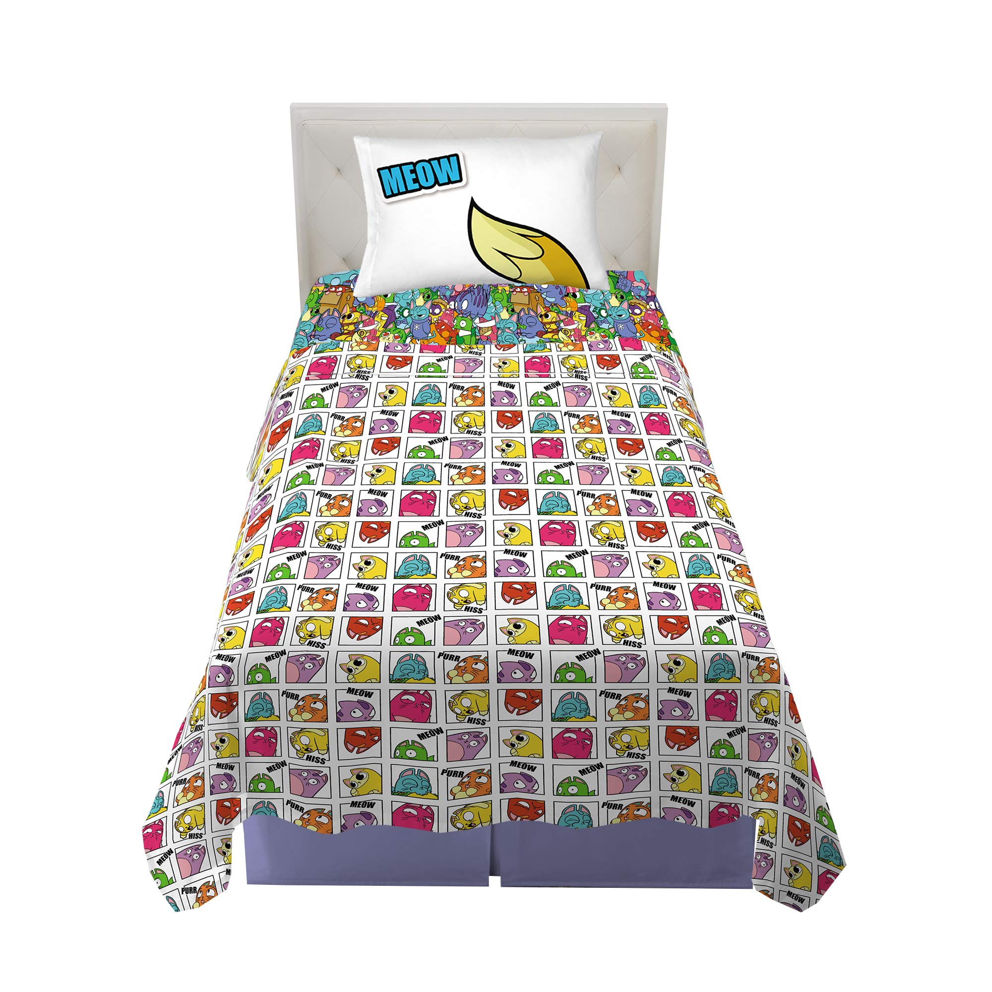 Franco Kids Bedding Sheet Set - Twin Size, Soft & Breathable Cotton, Hasbro Lost Kitties Design - Perfect for Kids' Rooms, Sleepovers & Cozy Bedtime Comfort