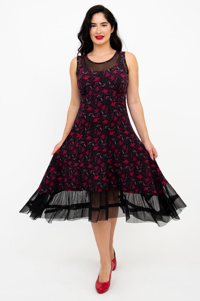 Danube Dress - Soft Red Bamboo Fabric Women's Summer Dress for Casual Wear, Beach Outings & Date Nights