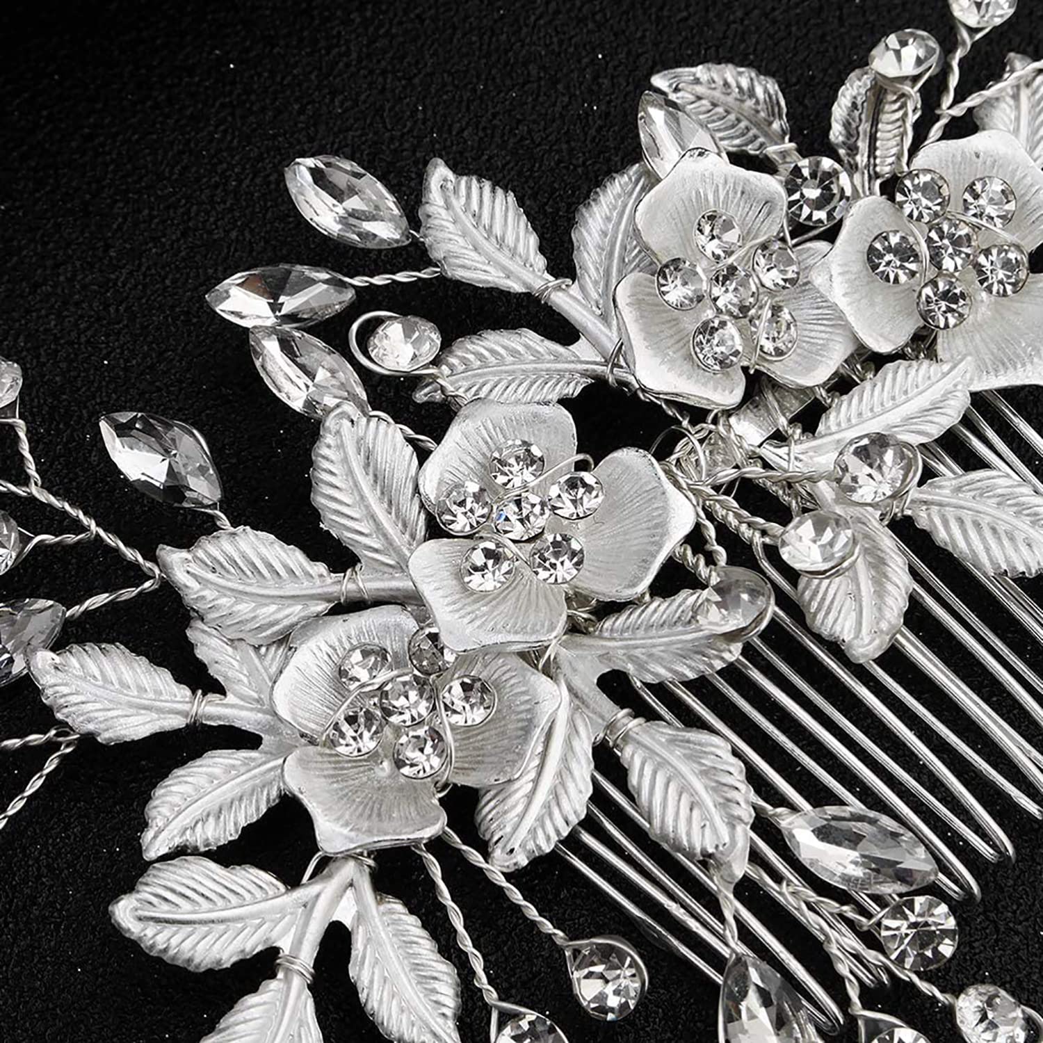 Handmade Rhinestone Bridal Hair Comb - Silver Wedding Hair Clip for Women | Elegant Bridal Headpiece for Weddings, Prom & Special Occasions