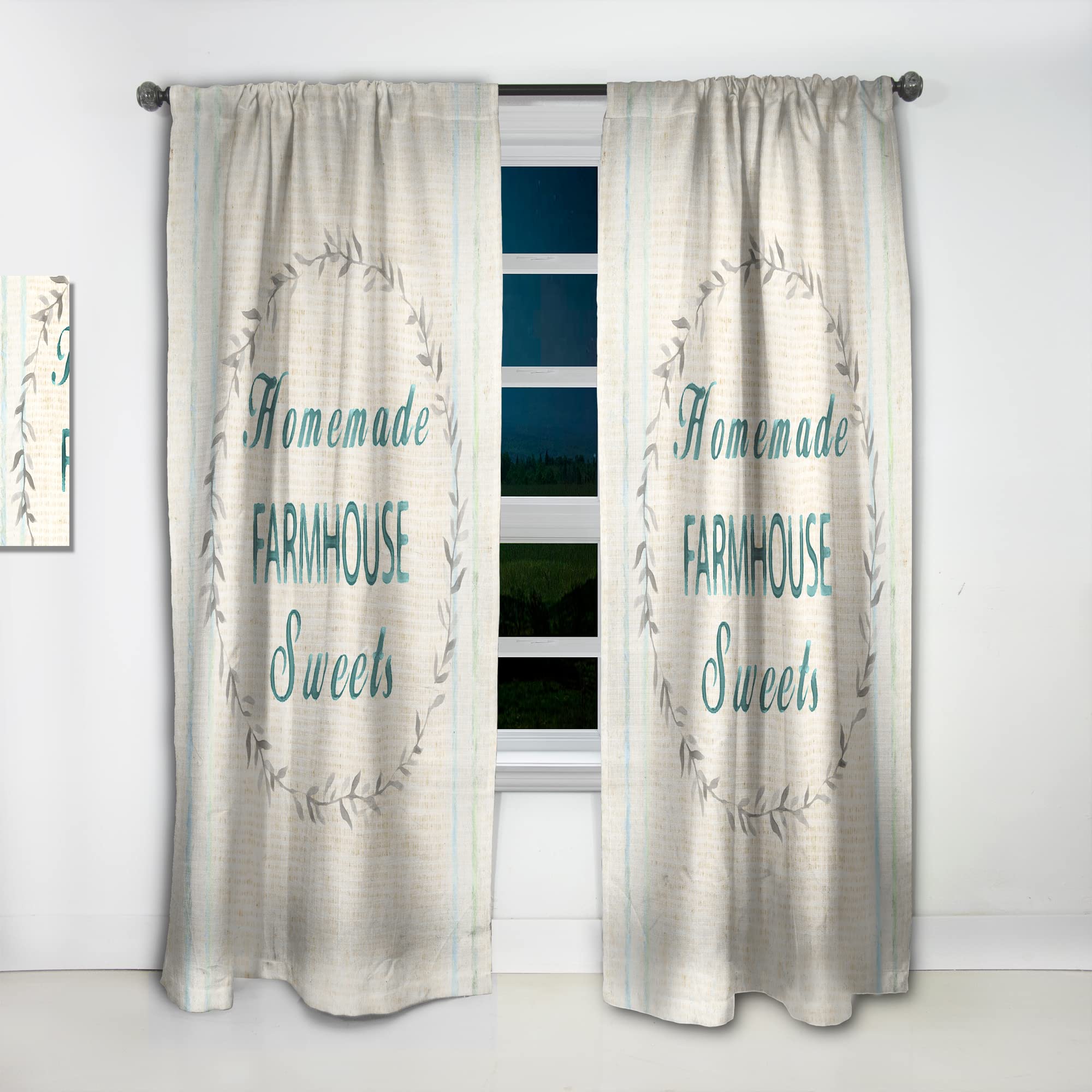 Farmhouse Floral Blackout Curtains - Thermal Insulated Single Panel 52x108 - Bedroom & Living Room Window Drapes for Home Decor | Perfect for Cozy Farmhouse Style & Light Control