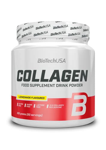 BioTechUSA Collagen Powder 300g - Lemonade Flavor for Skin, Hair & Joint Support | Protein Supplement for Women & Men | Perfect for Smoothies, Shakes & Post-Workout Recovery
