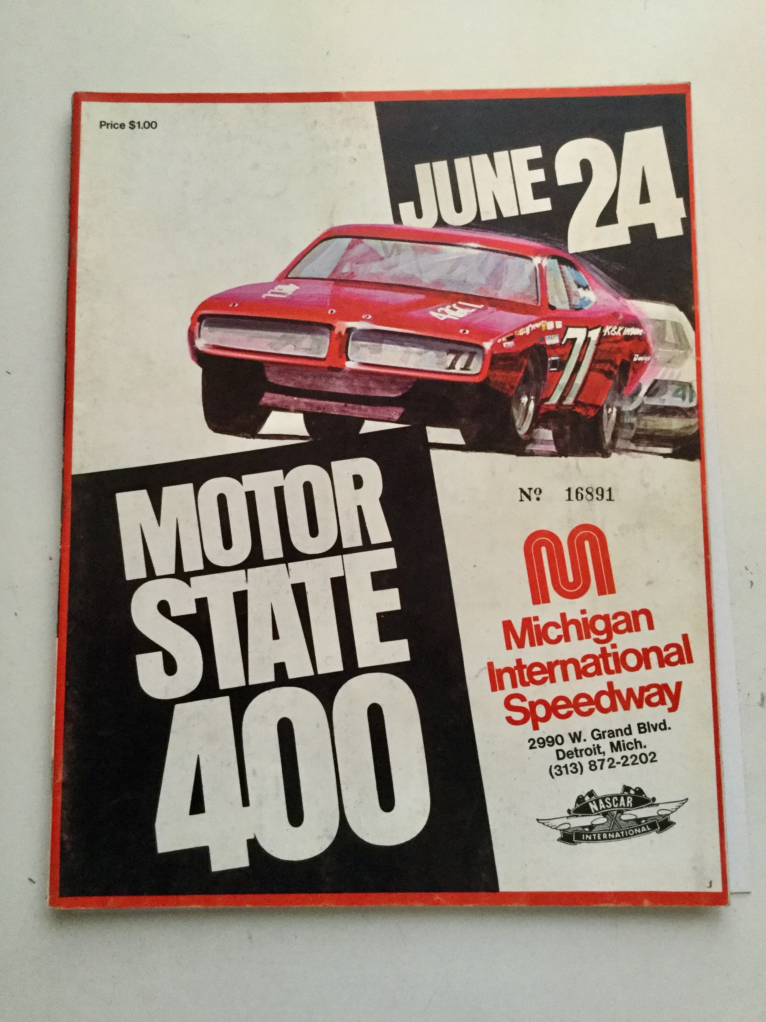 Vintage 1970s NASCAR Motor State Michigan 400 Rare Racing Program - Collectible Motorsports Memorabilia for Racing Fans & Sports Collectors (Perfect for Display, Gift, or Racing Enthusiast Collection)