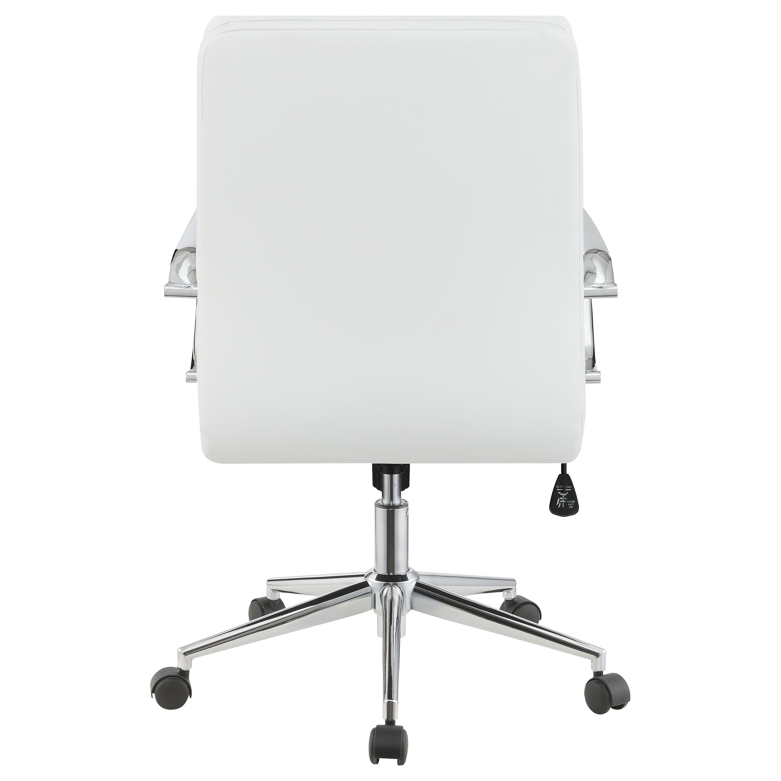 Coaster Furniture 801767 Standard Back Upholstered Office Chair - White & Chrome Ergonomic Desk Chair for Home Office, Computer Workstation & Conference Room