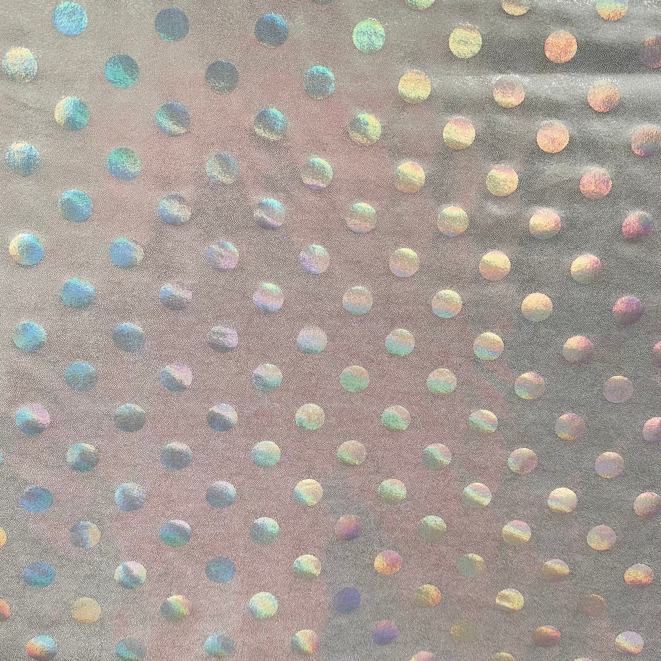 Holographic Fog Foil Spandex Fabric - Silver Metallic Stretch Material for Dance Costumes, Leggings & Activewear