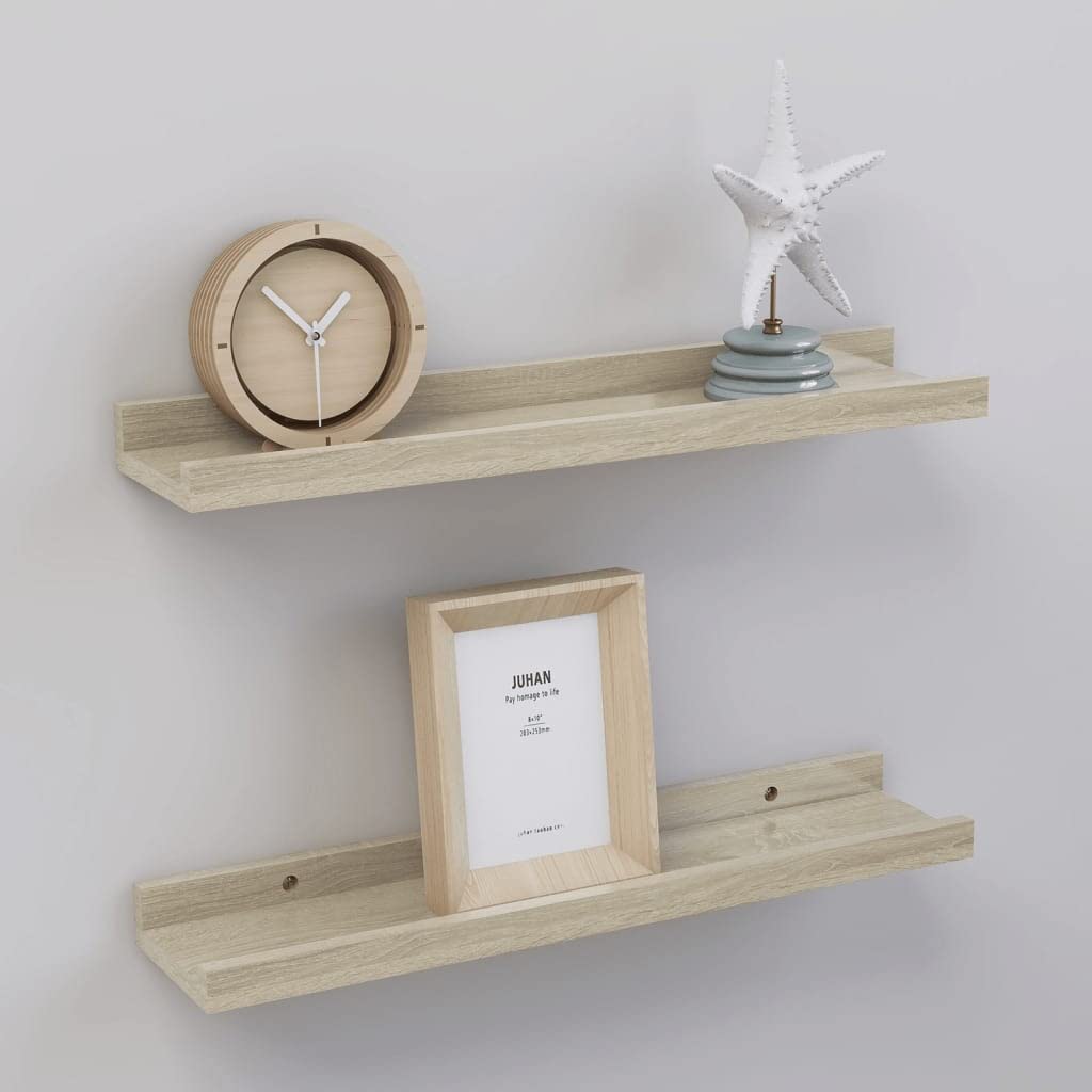 2-Pack Floating Wall Shelves - Sonoma Oak 15.7