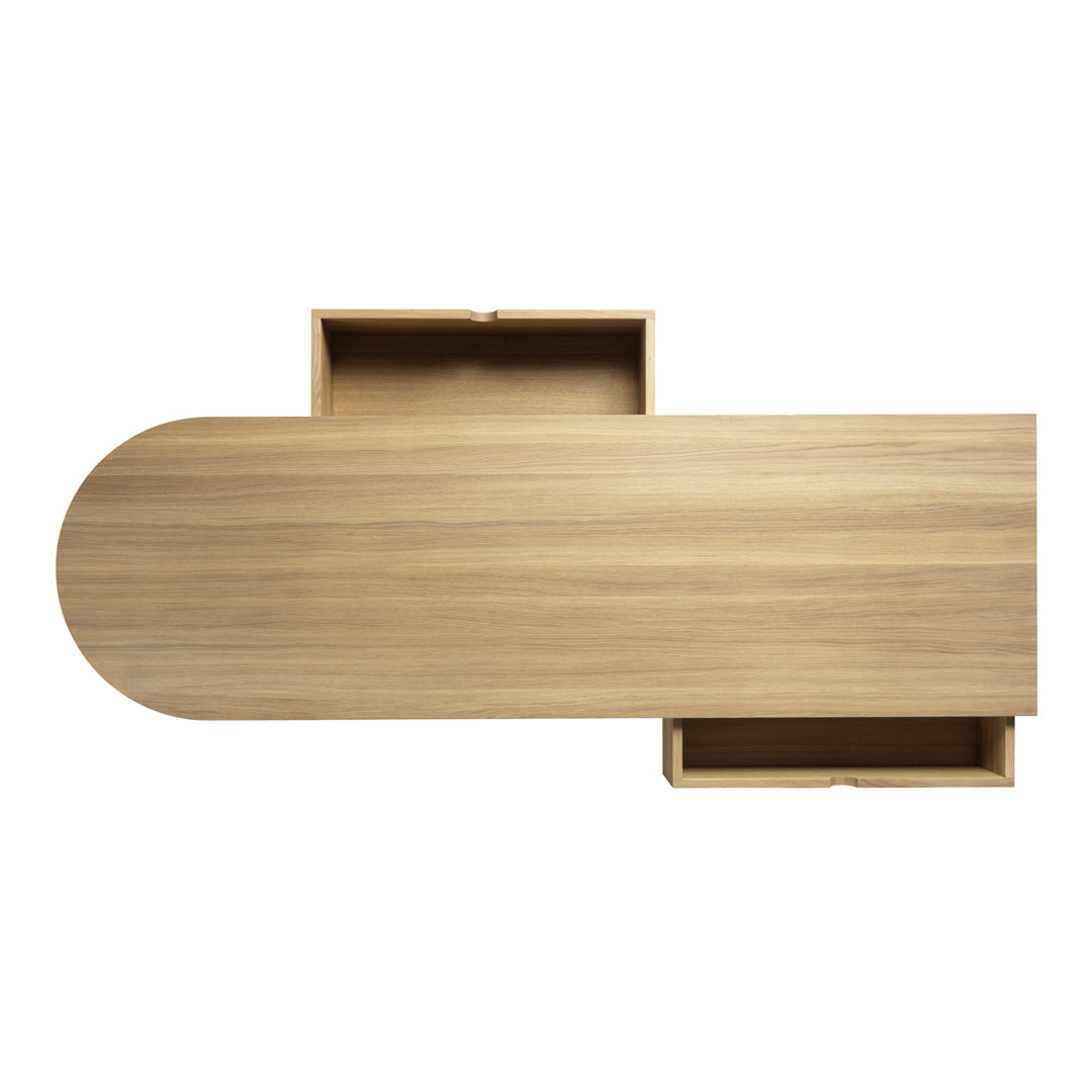 F24 Radius Bench - Modern Wooden Bench with Curved Design for Living Room, Bedroom, or Entryway - Perfect for Home Decor and Seating