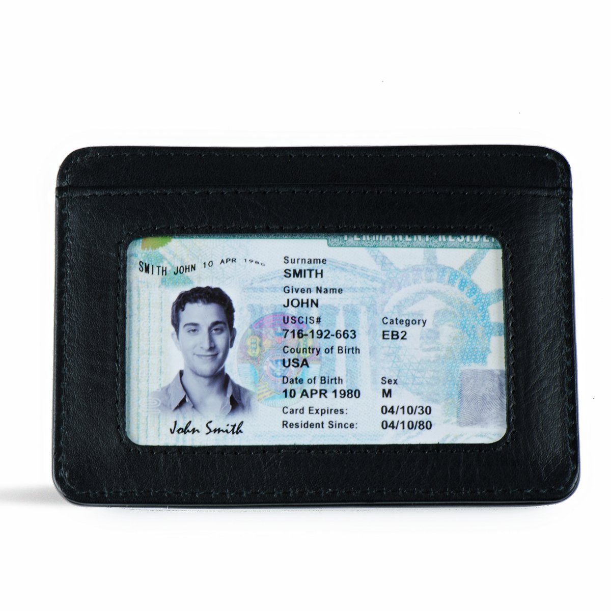 Slim Front Pocket RFID Wallet for Men - Minimalist ID Card Holder with Money Clip - Green Medium Size - Perfect for Travel, Business & Everyday Carry