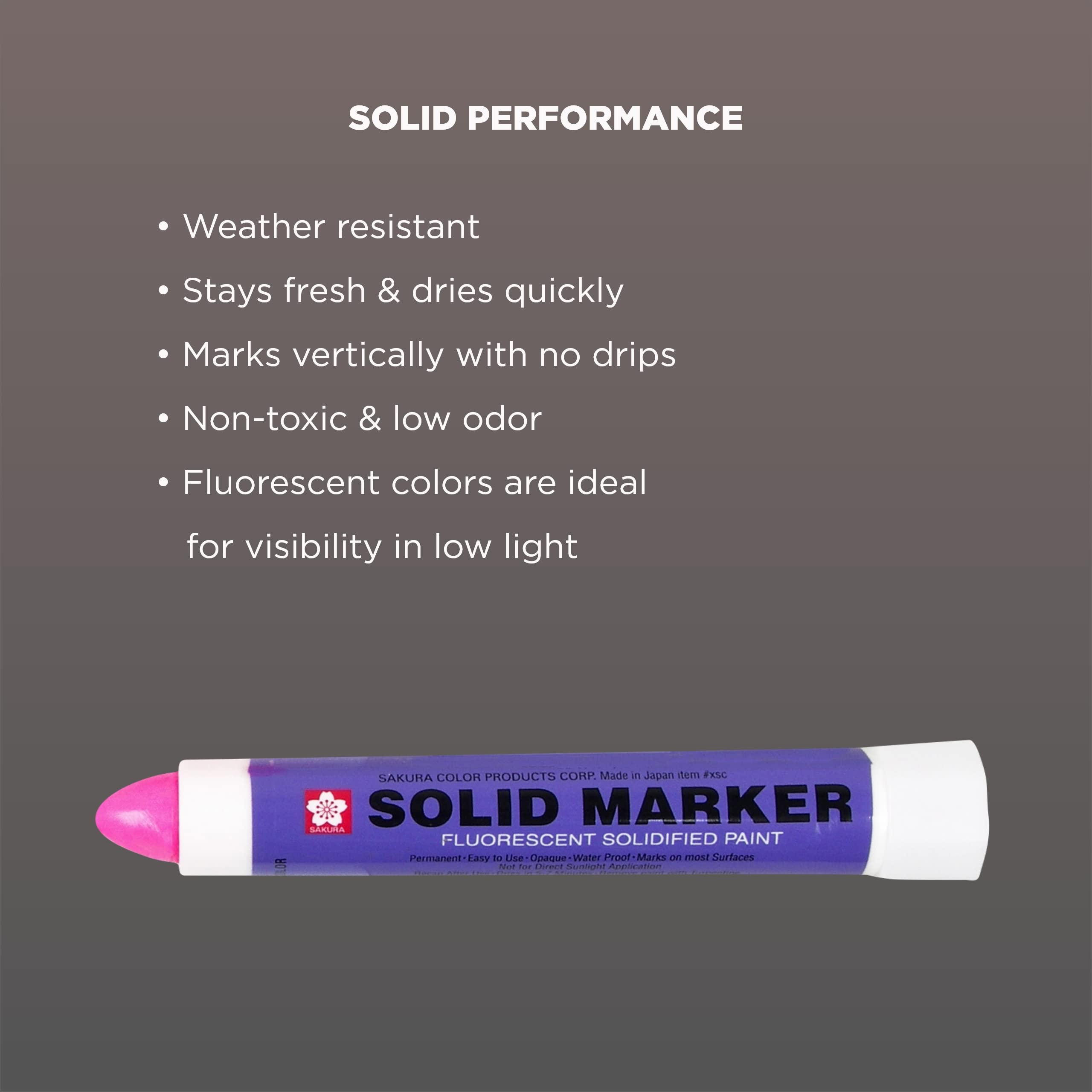 Sakura Solid Paint Markers - Permanent Waterproof Paint Pens for Windows, Wood, Glass - Vibrant Fluorescent Pink (1 Pack) - Ideal for DIY Crafts, Sign Making, and Artistic Projects