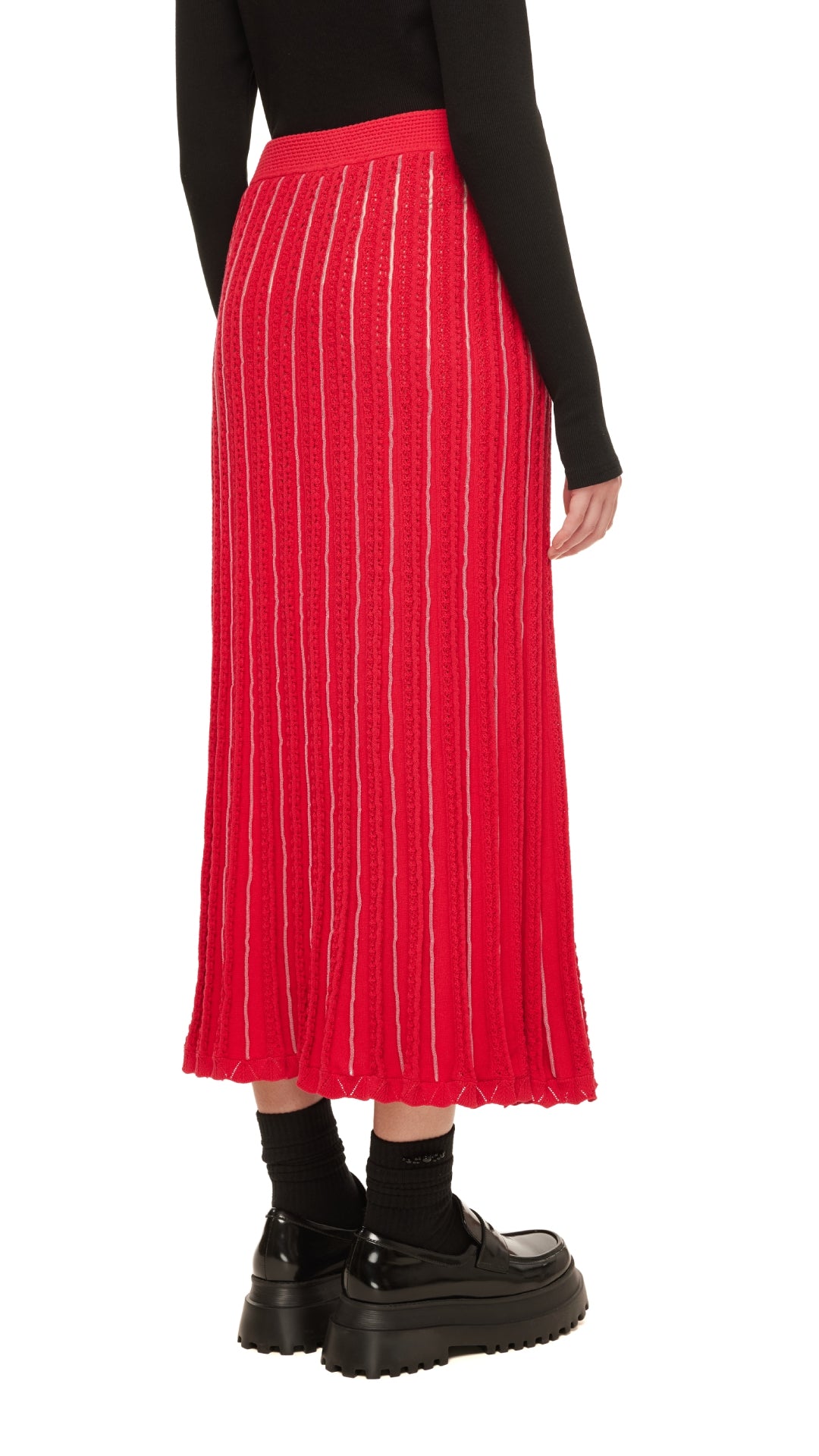 Stylish Women's Knit Skirt - Soft Stretchy High Waist Midi Skirt for Casual Wear & Office Outfits | Perfect for Fall/Winter Fashion, Date Nights & Holiday Parties