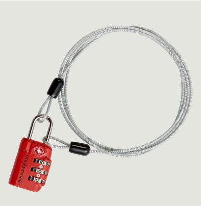 3-Dial TSA Approved Luggage Lock with Steel Cable - Secure Suitcases, Backpacks & Travel Bags for Airports & Hotels