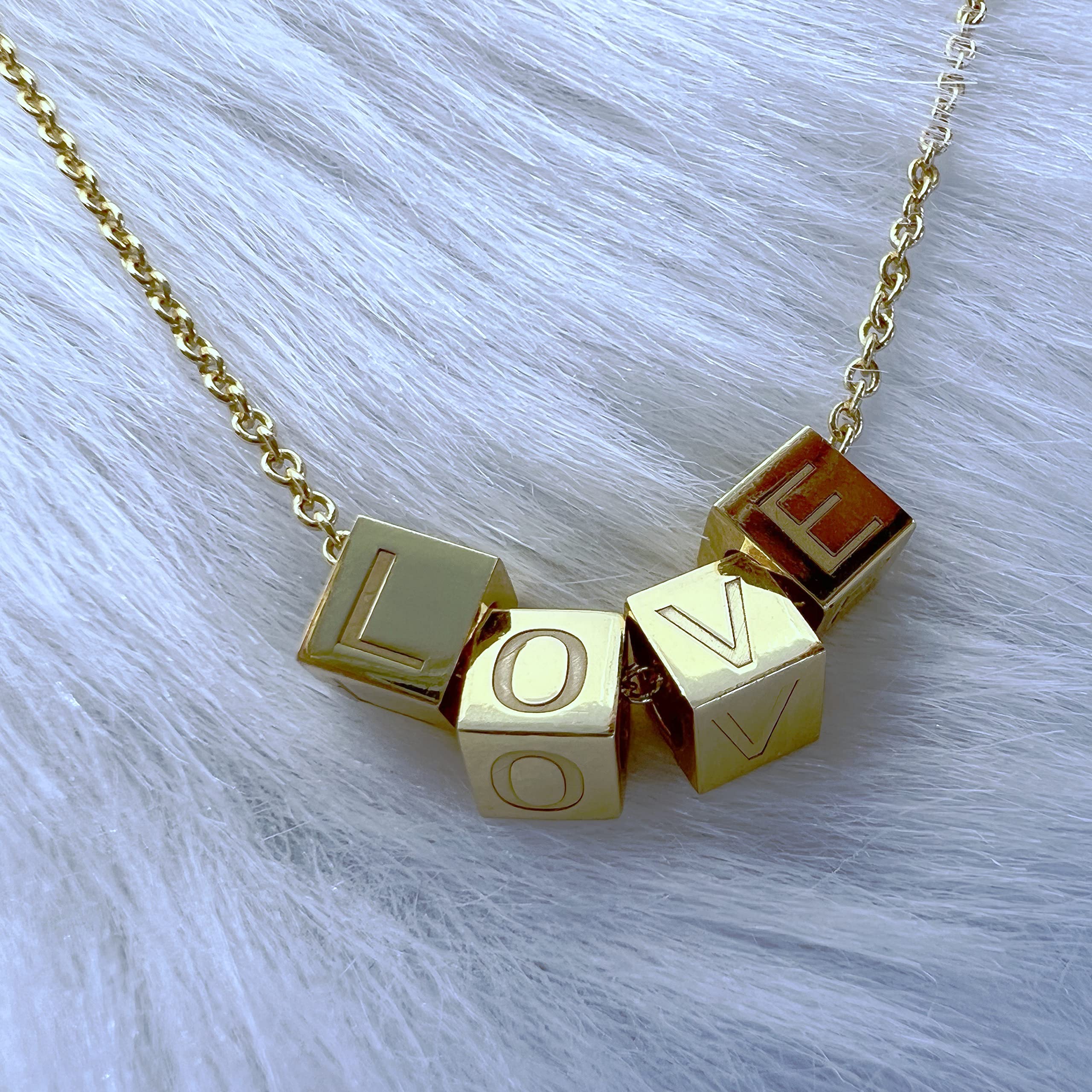 Cube Initial Necklace for Women - 18” Cable Chain Personalized Jewelry | Handmade in USA | Unique Gift for Her | Perfect for Birthdays, Anniversaries & Everyday Wear