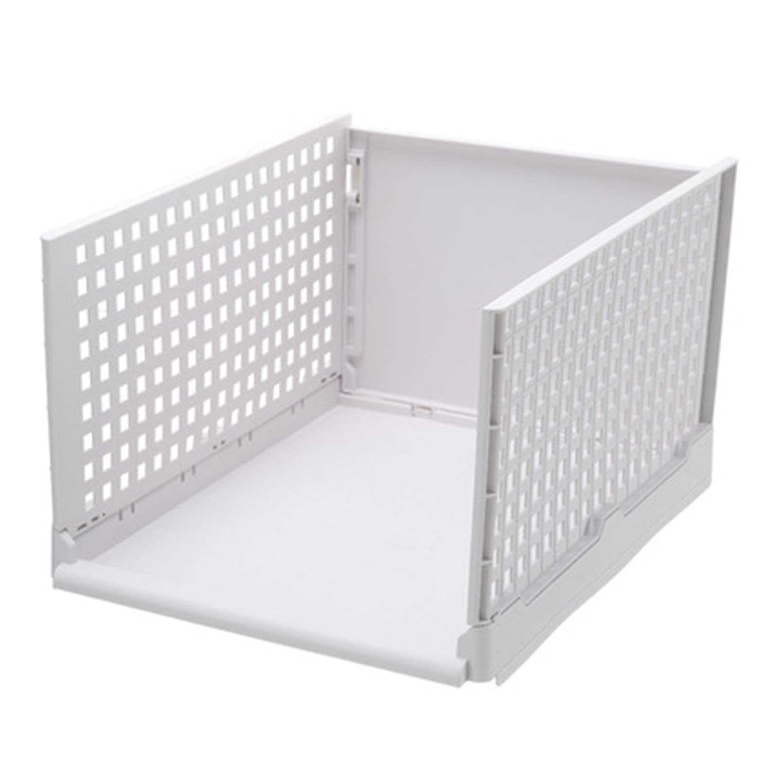 White Plastic Storage Cubes - 45x33x25cm Detachable Wardrobe Organizer, Closet Shelves & Kitchen Drawer Baskets for Bedroom, Bathroom, Office and Kids Room Organization