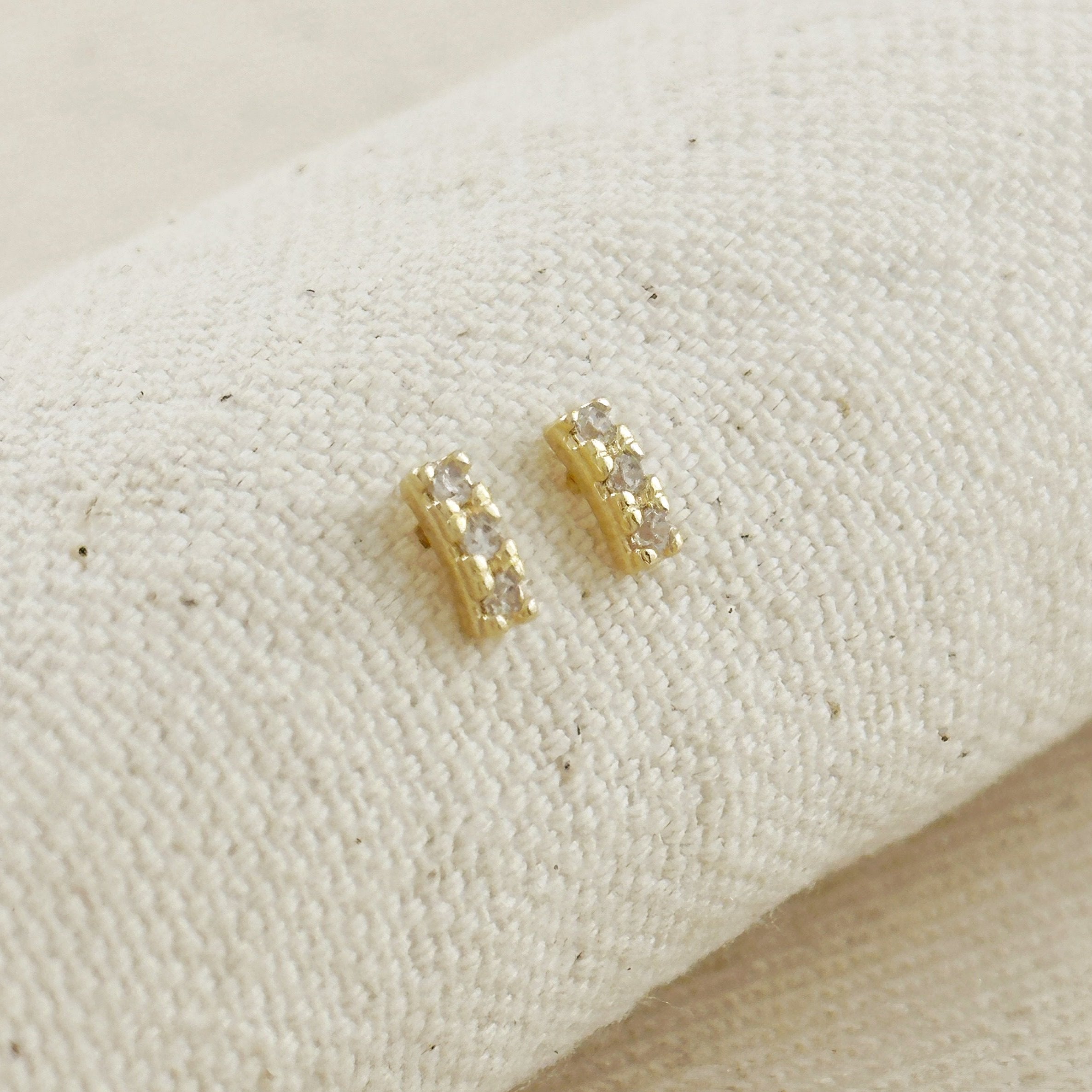 18K Gold Filled Mini CZ Stud Earrings for Women - Cubic Zirconia Stud Earrings for Daily Wear, Gift Giving & Special Occasions