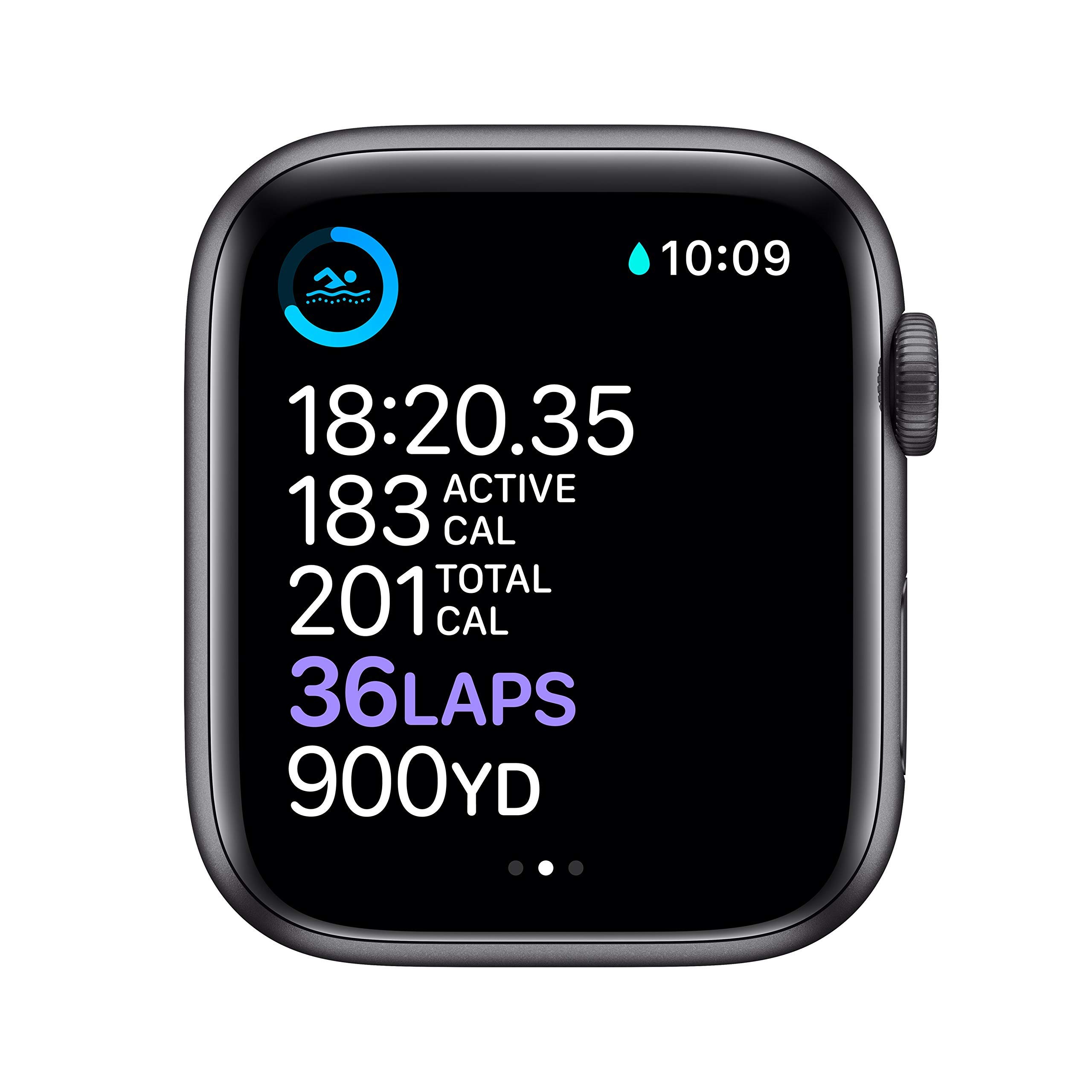 Apple Watch Series 6 GPS 44mm - Space Gray Aluminum Case with Black Sport Band (Renewed) | Smart Fitness Tracker with Heart Rate Monitor, Water Resistant for Swimming, Running & Workouts