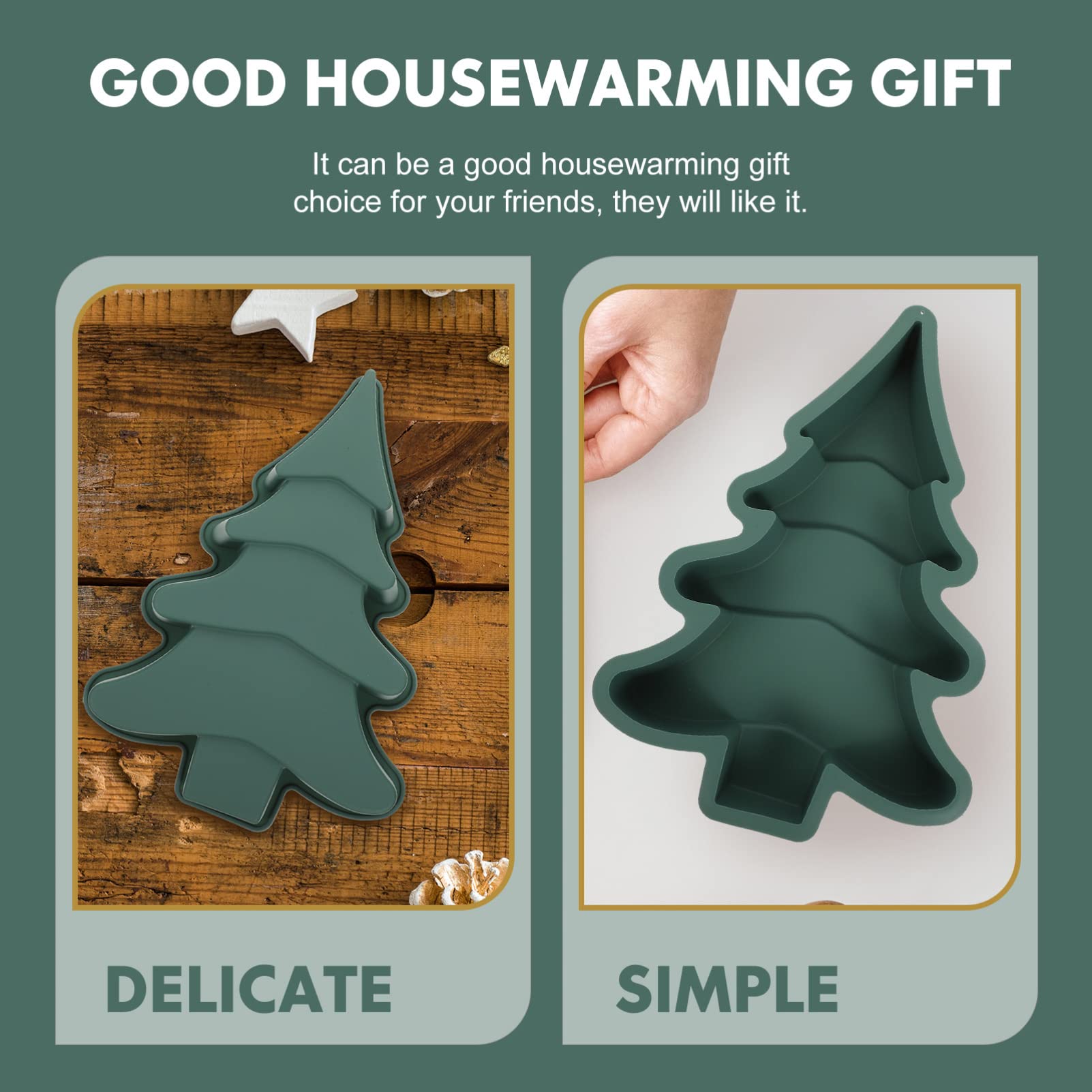 DOITOOL Christmas Tree Cake Pan - Non-Stick Silicone Baking Mold for Holiday Parties, Green Chocolate Cake Molds | Perfect for Christmas Desserts, Cupcakes & Holiday Baking