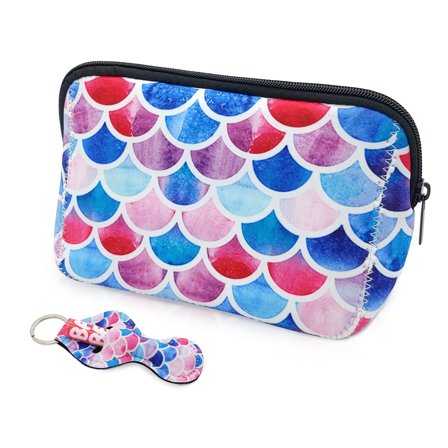 Waterproof Neoprene Cosmetic Bag with Zipper - Travel Toiletry & Makeup Organizer Pouch for Women & Girls - Perfect for Gym, Beach, and Airplane Carry-On