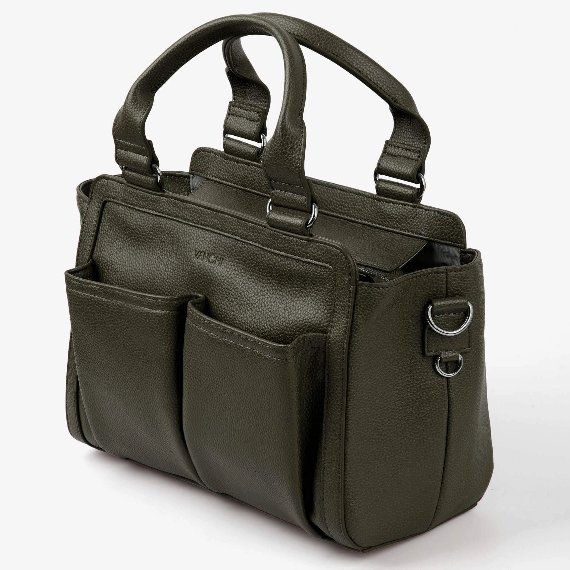 Vanchi Amelia Convertible Diaper Bag & Stroller Organizer - Fern Green | Waterproof Baby Essentials Tote for Travel, Shopping & Daily Use