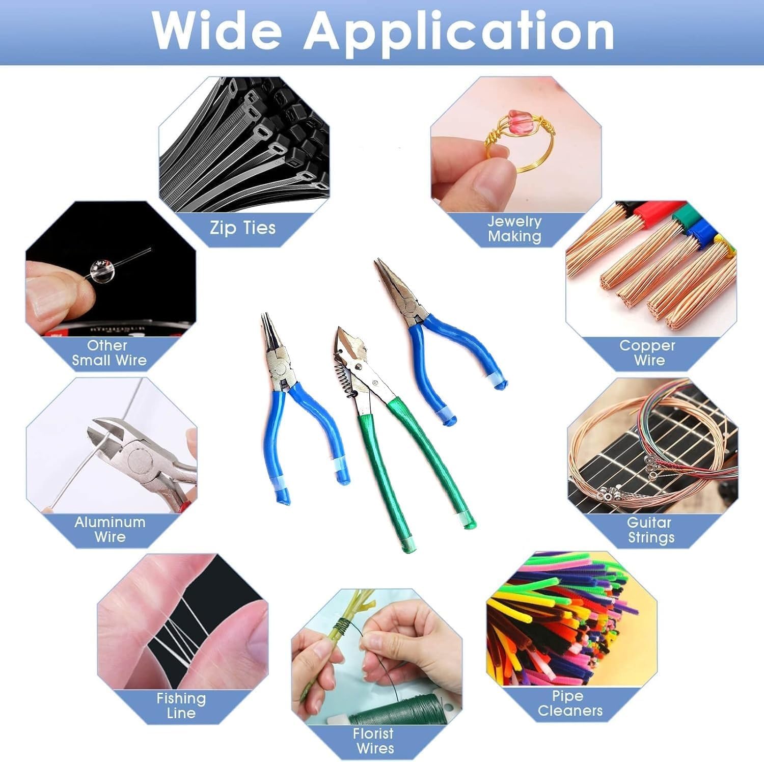 BeadsNPearls Silk Thread Jewelry Making Pliers Set - Round & Side Cutter Combo Tool Kit for DIY Crafts, Wire Cutting, Beading & Wrapping (3-Pack) | Perfect for Jewelry Making, Beadwork & Craft Projects