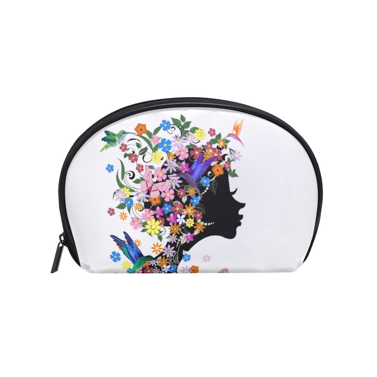 Butterfly Floral Cosmetic Bag for Women & Teens - Travel Makeup Organizer with Multiple Compartments, Toiletry Pouch for School, Gym, Vacation & Daily Essentials Storage